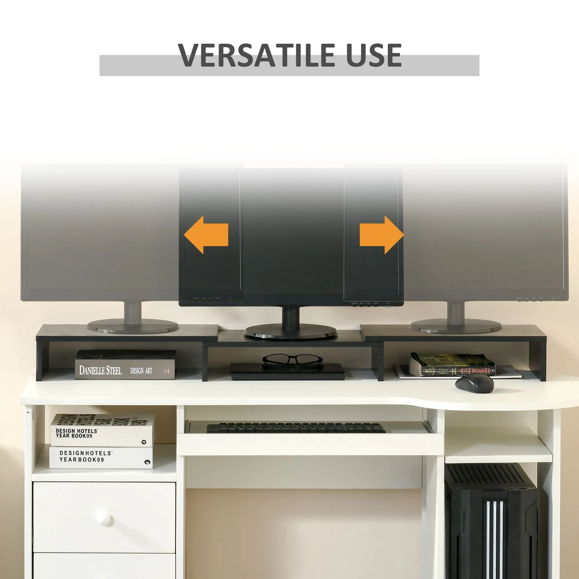 Vinsetto Dual Monitor Stand Riser With Adjustable Length And Angle - Image 6
