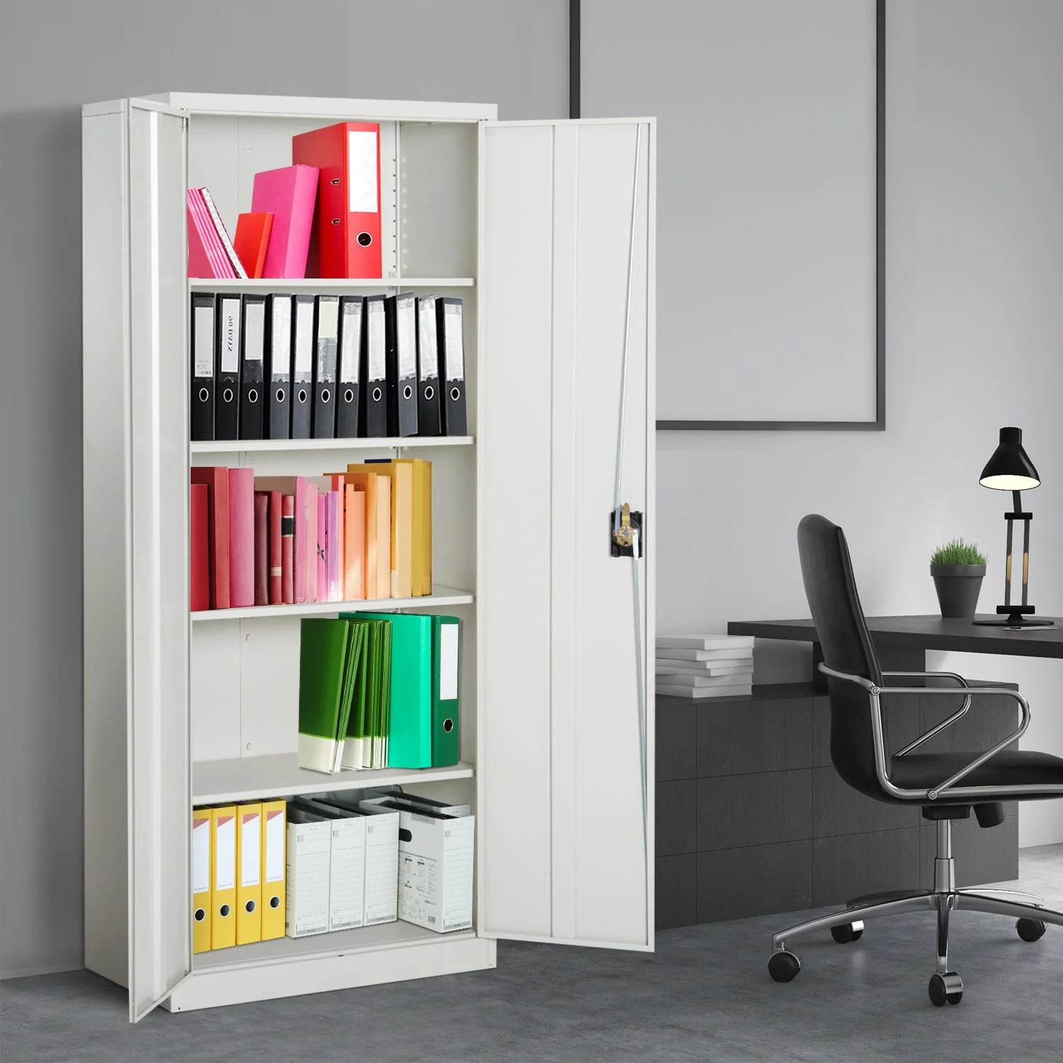 Vinsetto Filing Cabinet W/2 Doors and 5 Compartments - Image 2