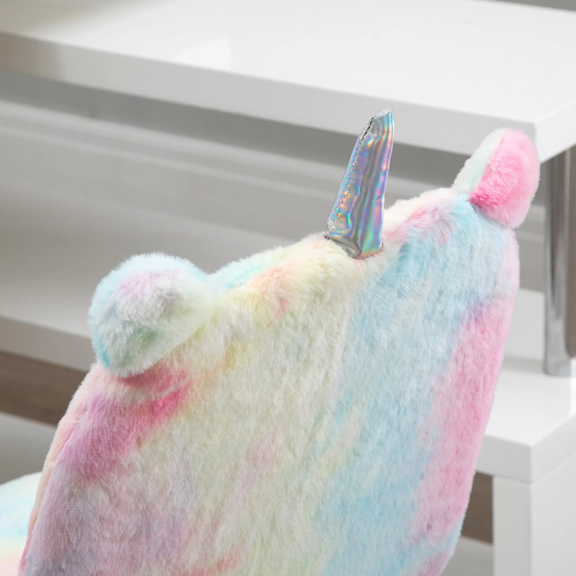 Vinsetto Fluffy Unicorn Office Chair with Mid-Back and Swivel Wheel - Image 8