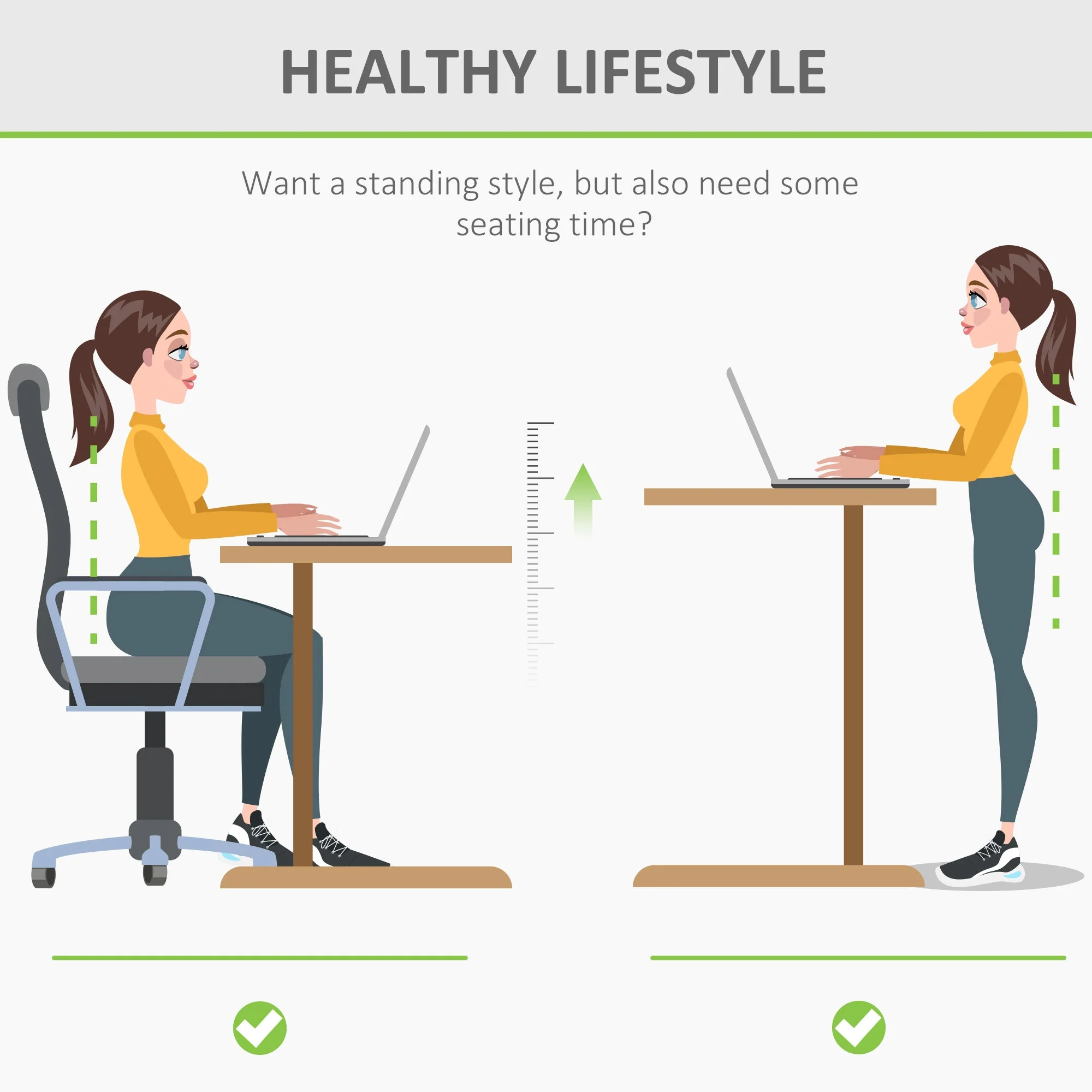 Vinsetto Height Adjustable Electric Standing Desk Stand Up Desk for Home Office Black - Image 8
