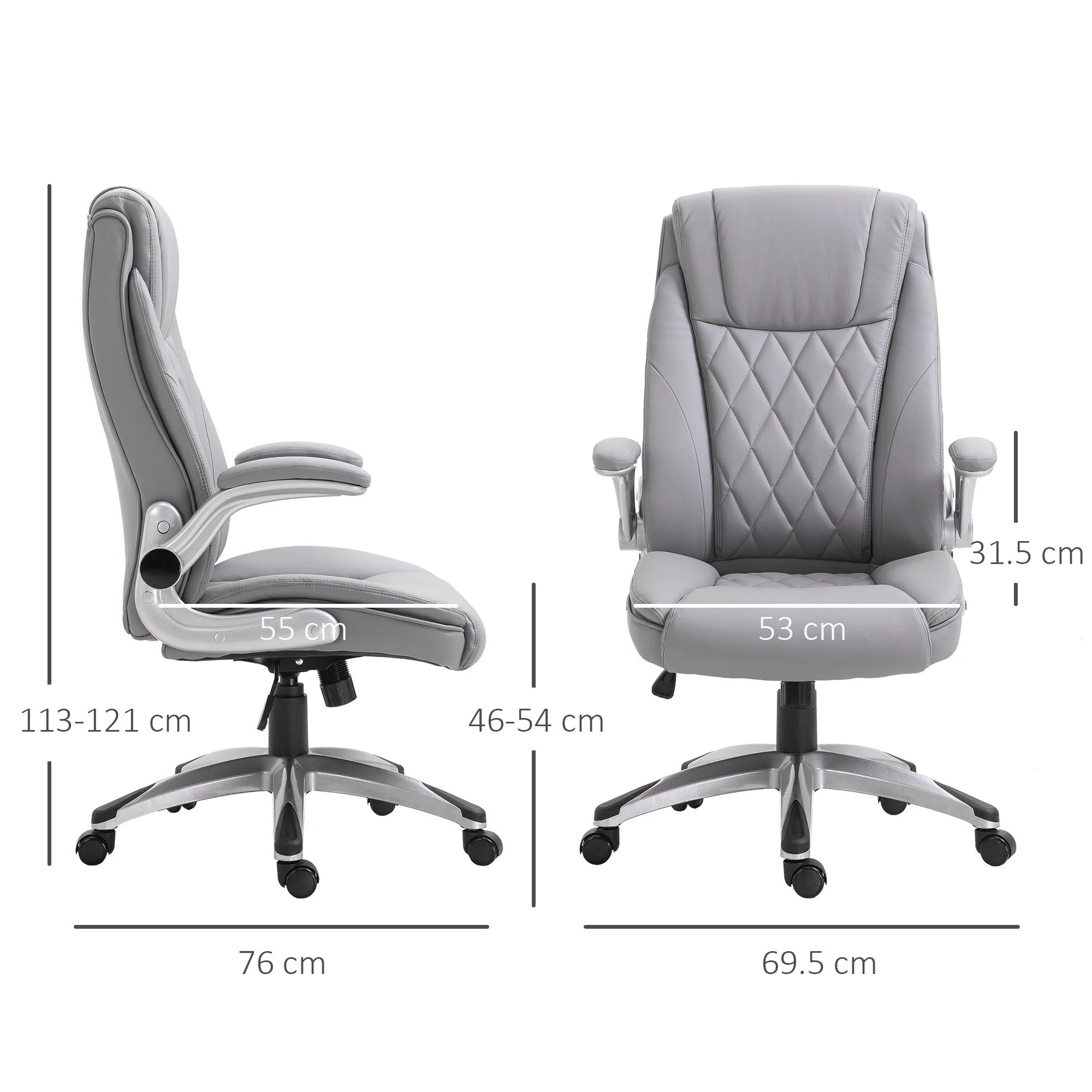 Vinsetto High Back Executive Office Chair Home Swivel PU Leather Ergonomic Chair - Image 2