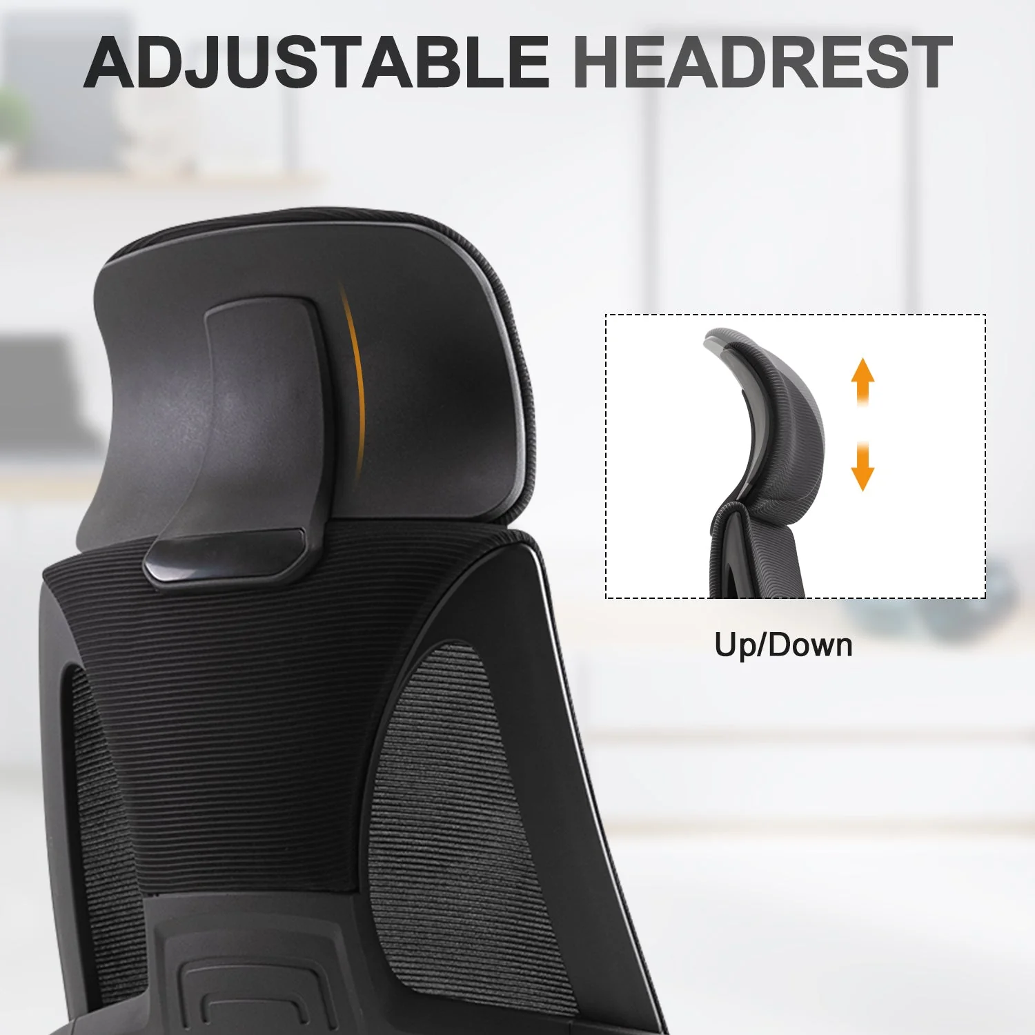 Vinsetto Mesh Ergonomic Home Office Chair w/ Headrest - Image 4