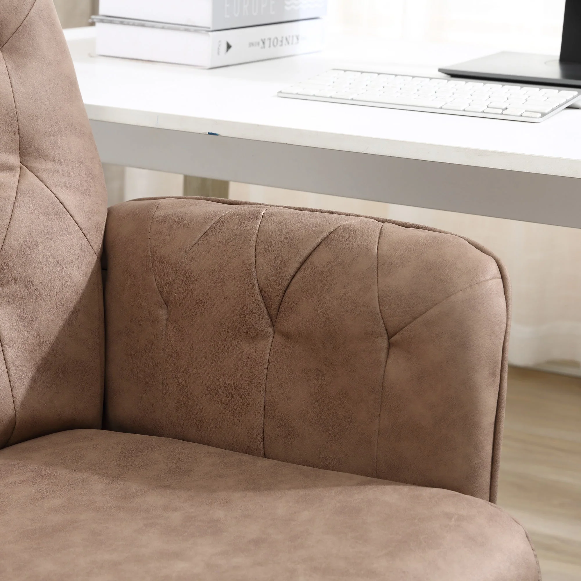 Vinsetto Micro Fibre Office Chair Mid Back Computer Desk Chair with Adjustable Seat - Image 9