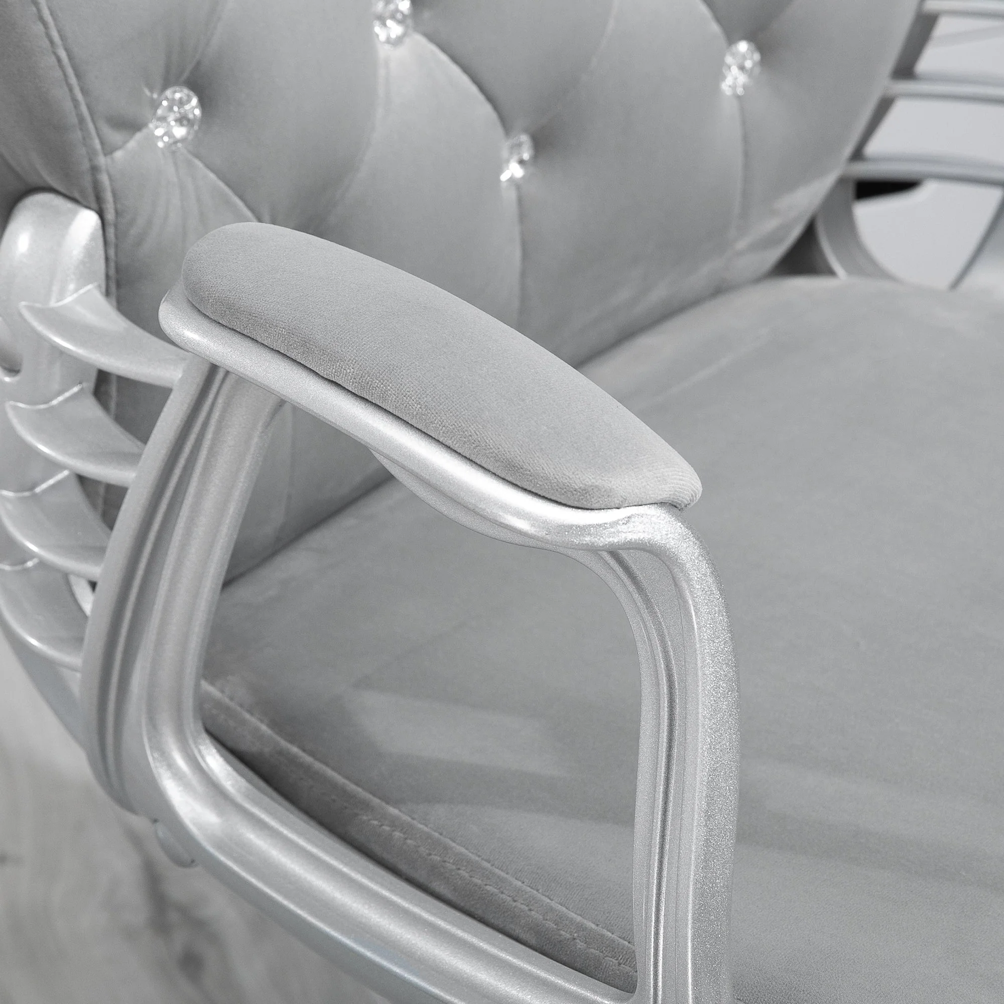 Vinsetto Office Chair with Diamond Tufted Velour - Image 9
