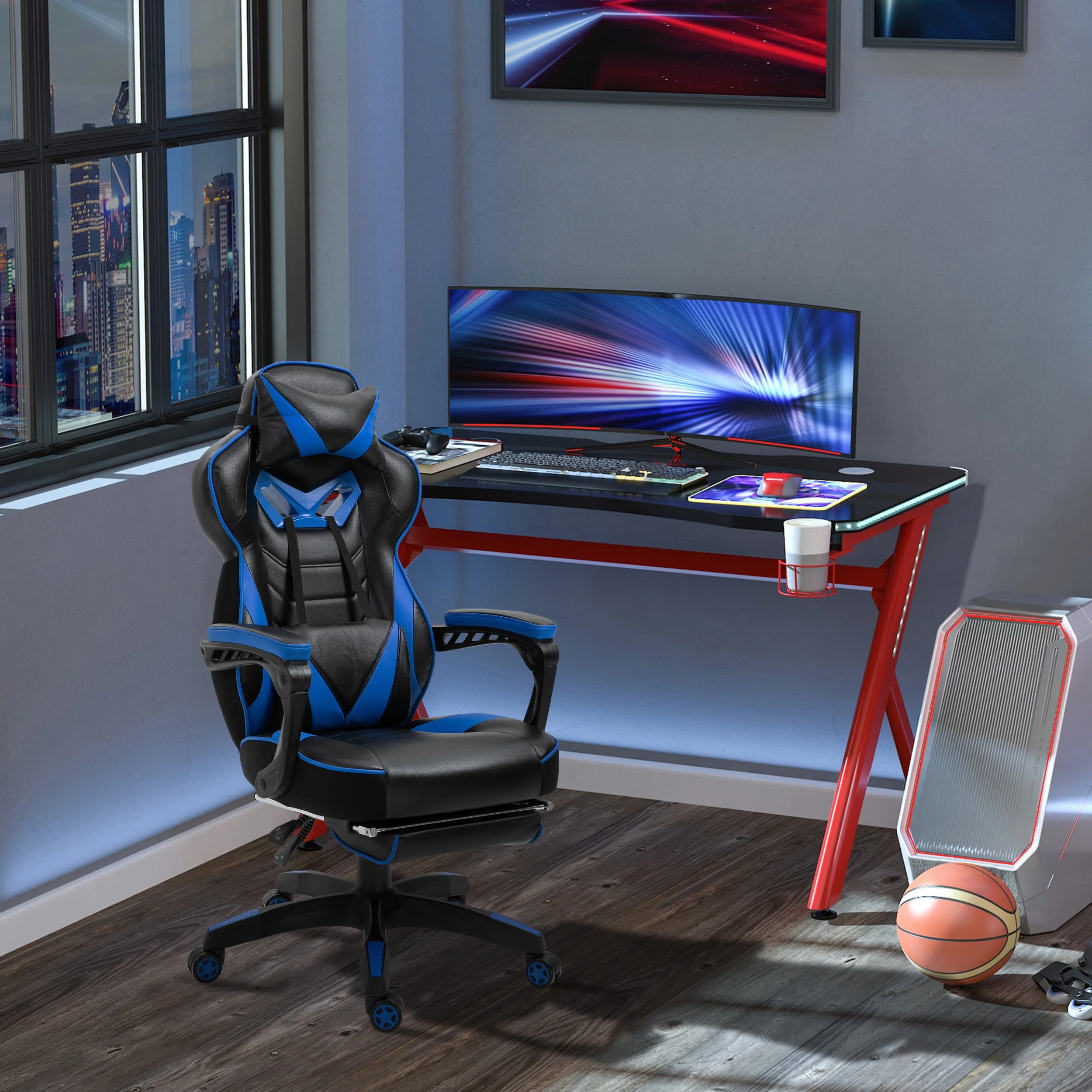 Vinsetto Racing Gaming Chair with Footrest - Image 2