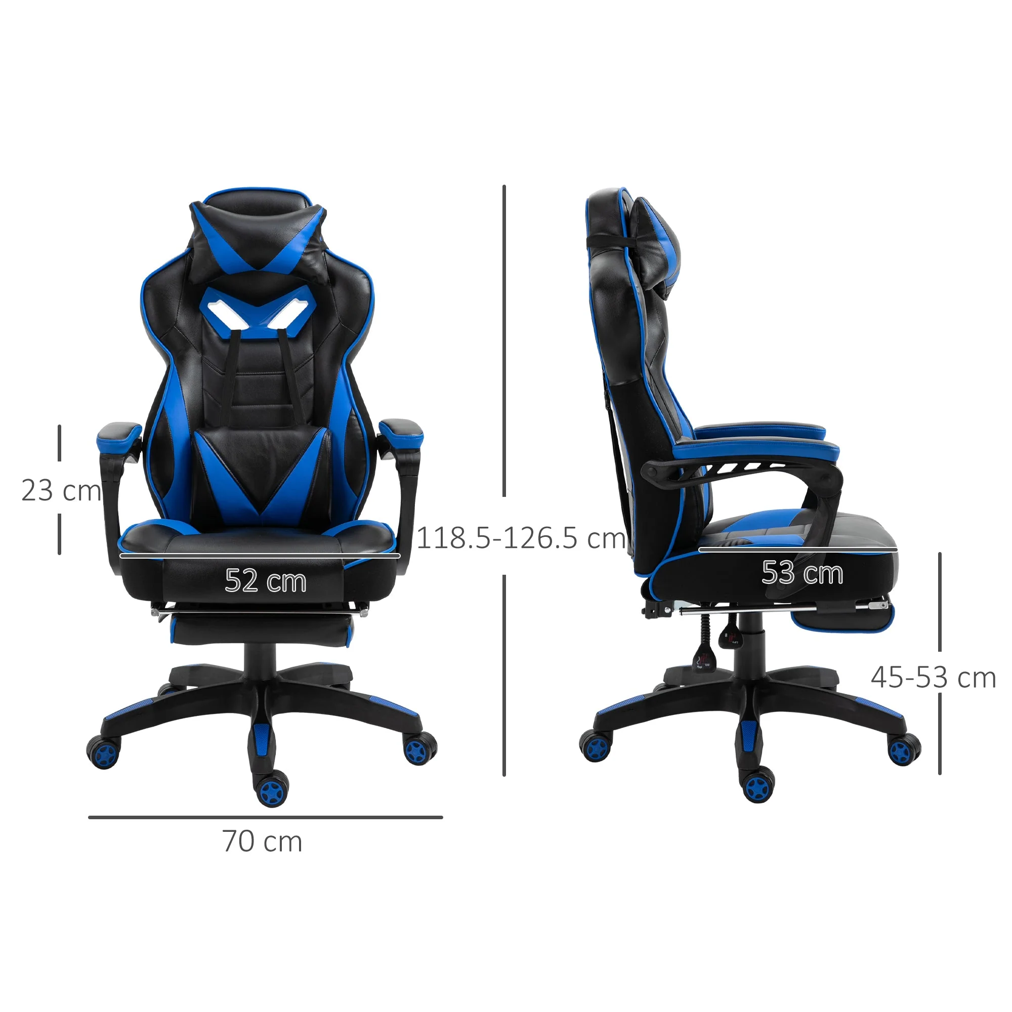 Vinsetto Racing Gaming Chair with Footrest - Image 3