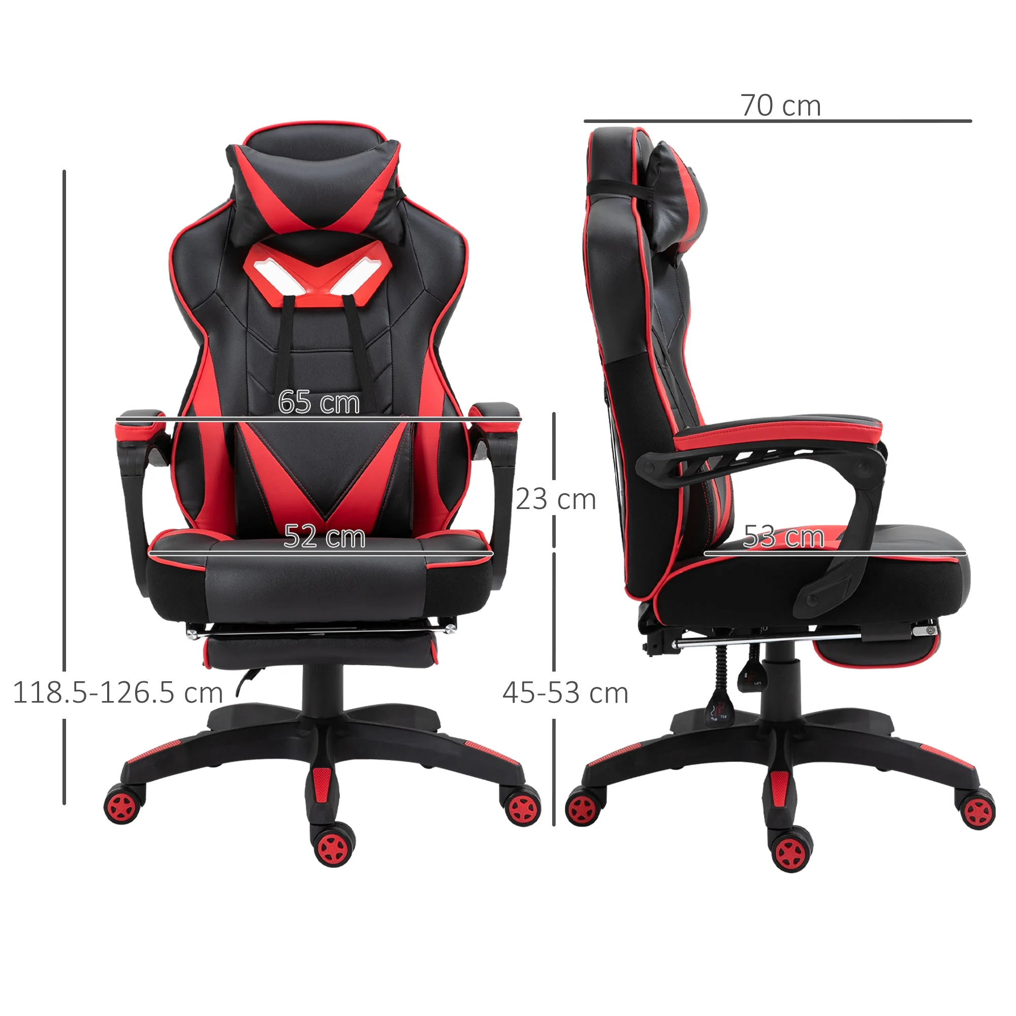 Vinsetto Racing Gaming Chair with Footrest - Image 3