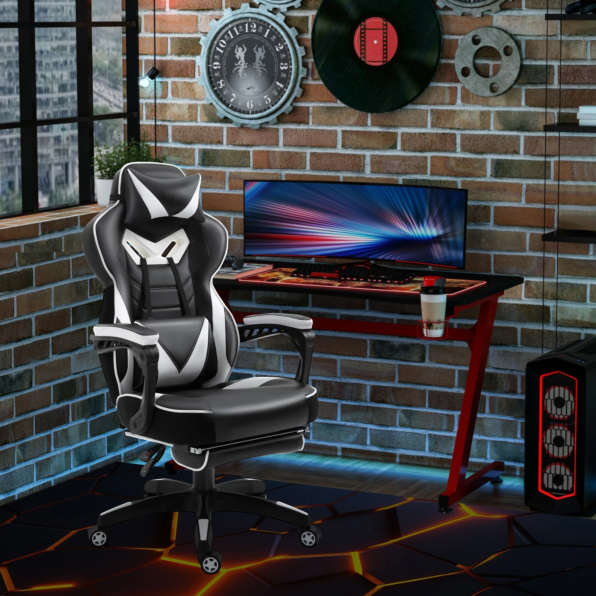 Vinsetto Racing Gaming Chair with Footrest - Image 2