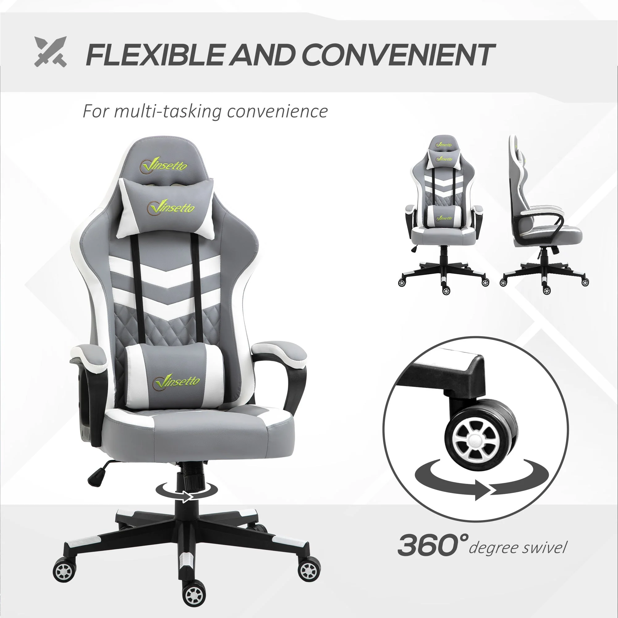 Vinsetto Racing Gaming Chair with Lumbar Support - Image 6