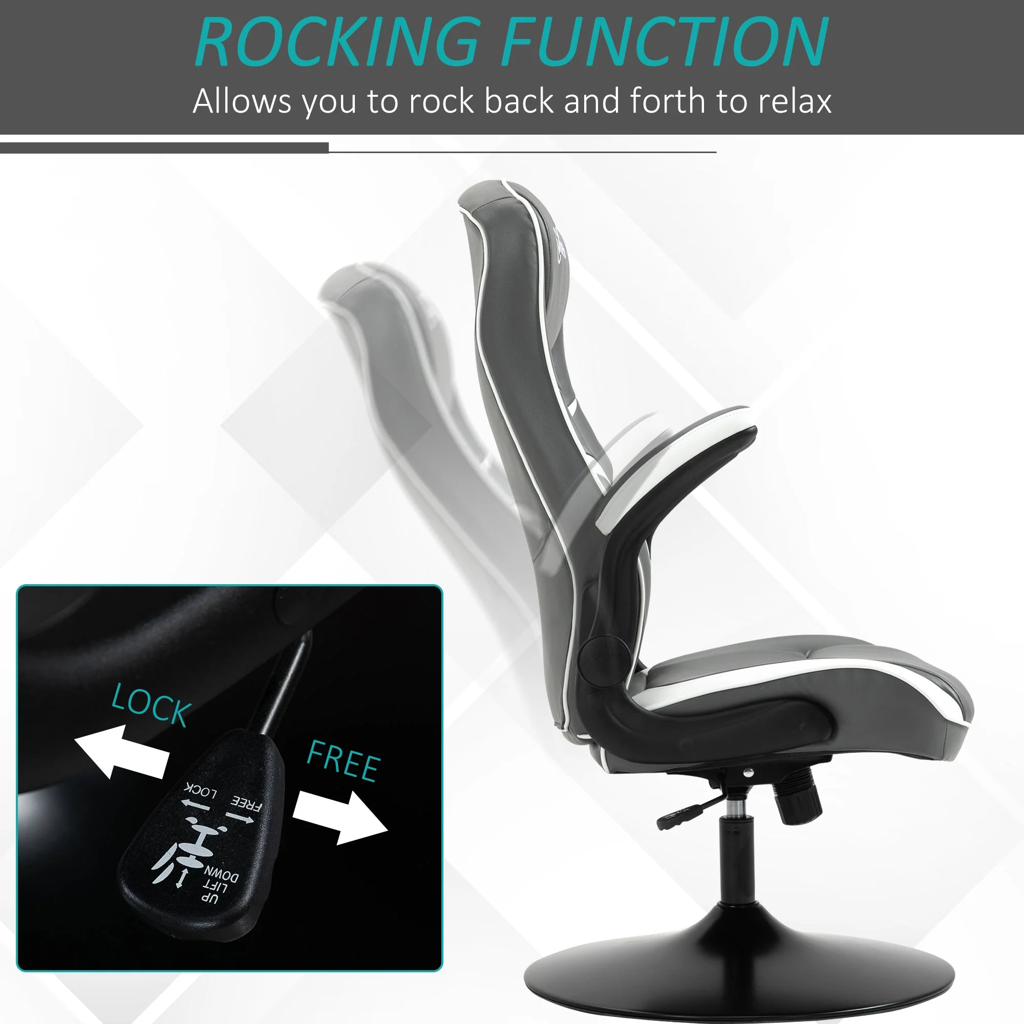 Vinsetto Video Game Chair Computer Chair with Adjustable Height - Image 5