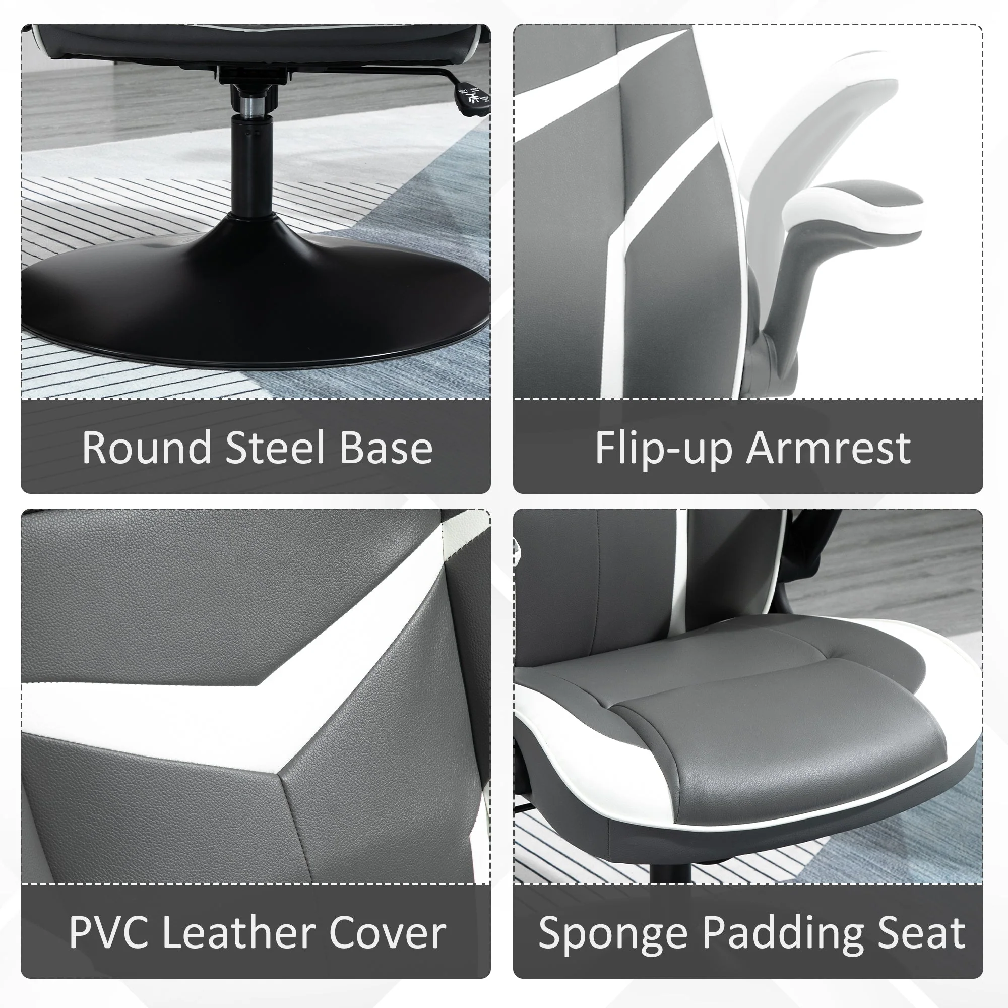 Vinsetto Video Game Chair Computer Chair with Adjustable Height - Image 6