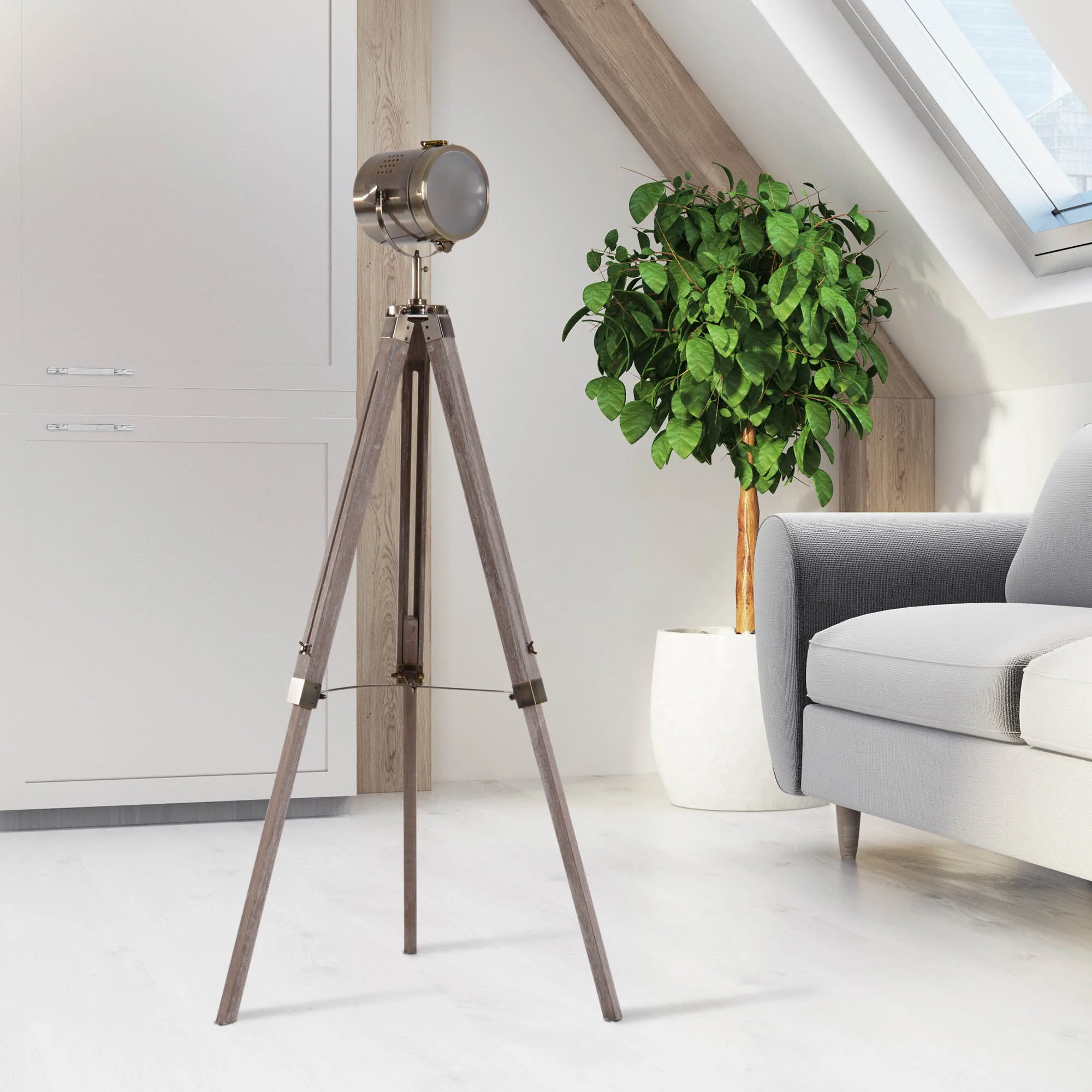 Vintage Tripod Floor Lamp - Image 2