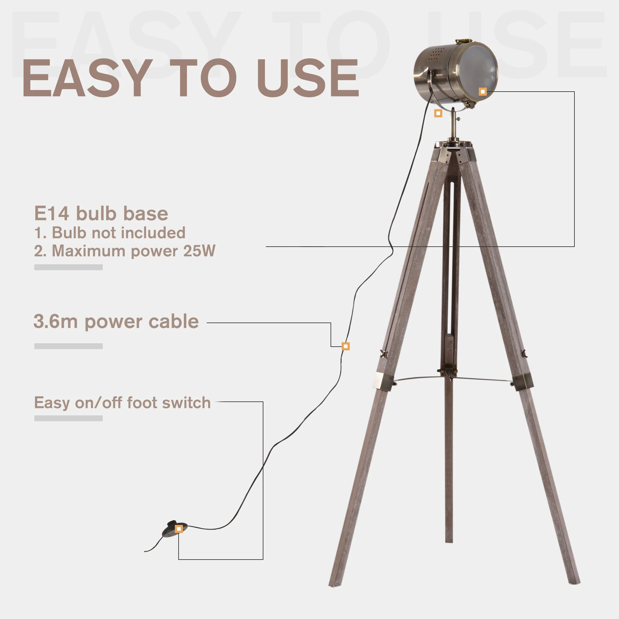 Vintage Tripod Floor Lamp - Image 7