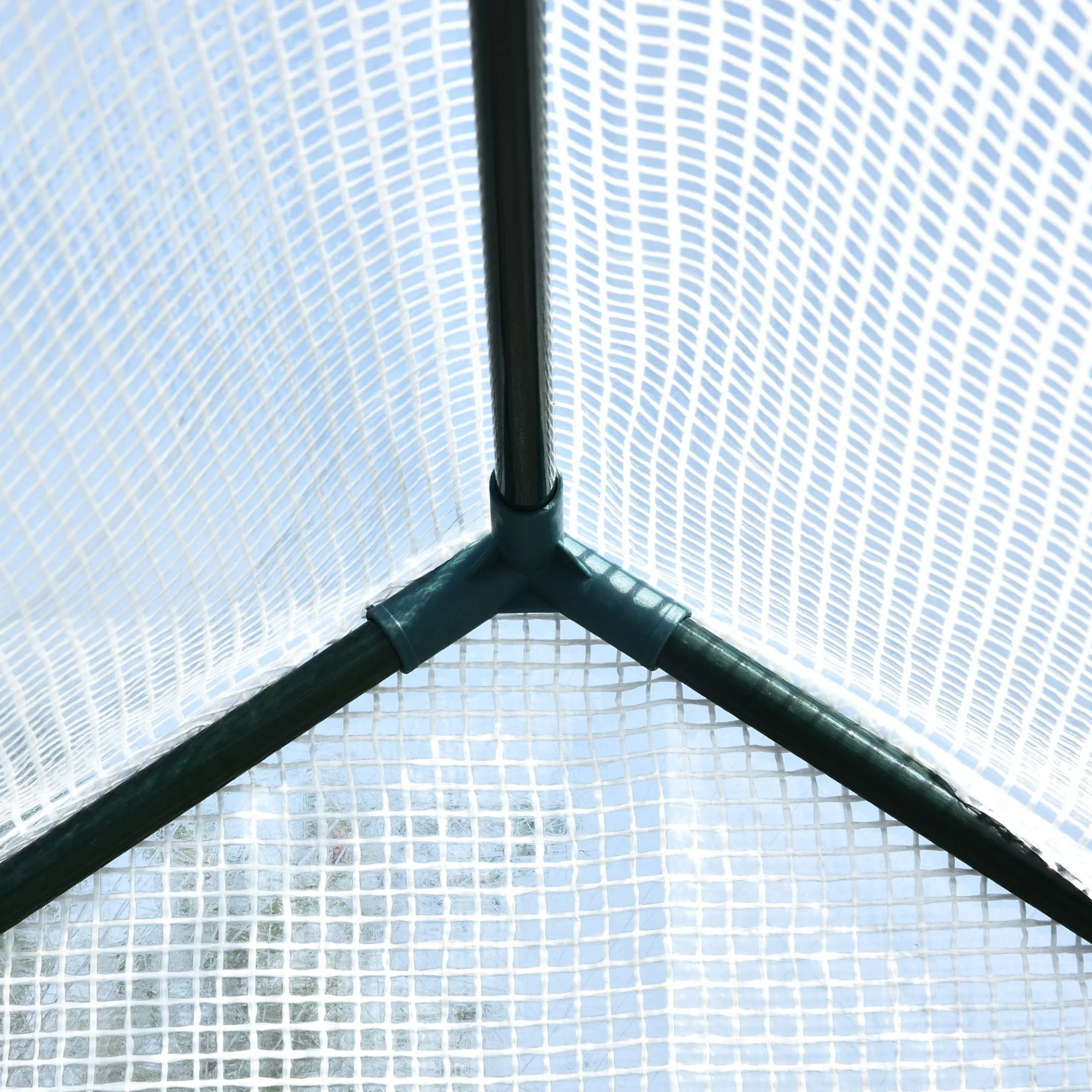 Walk in Garden Greenhouse with Shelves Polytunnel Steeple Grow House 186L x 120W 190H cm White - Image 7