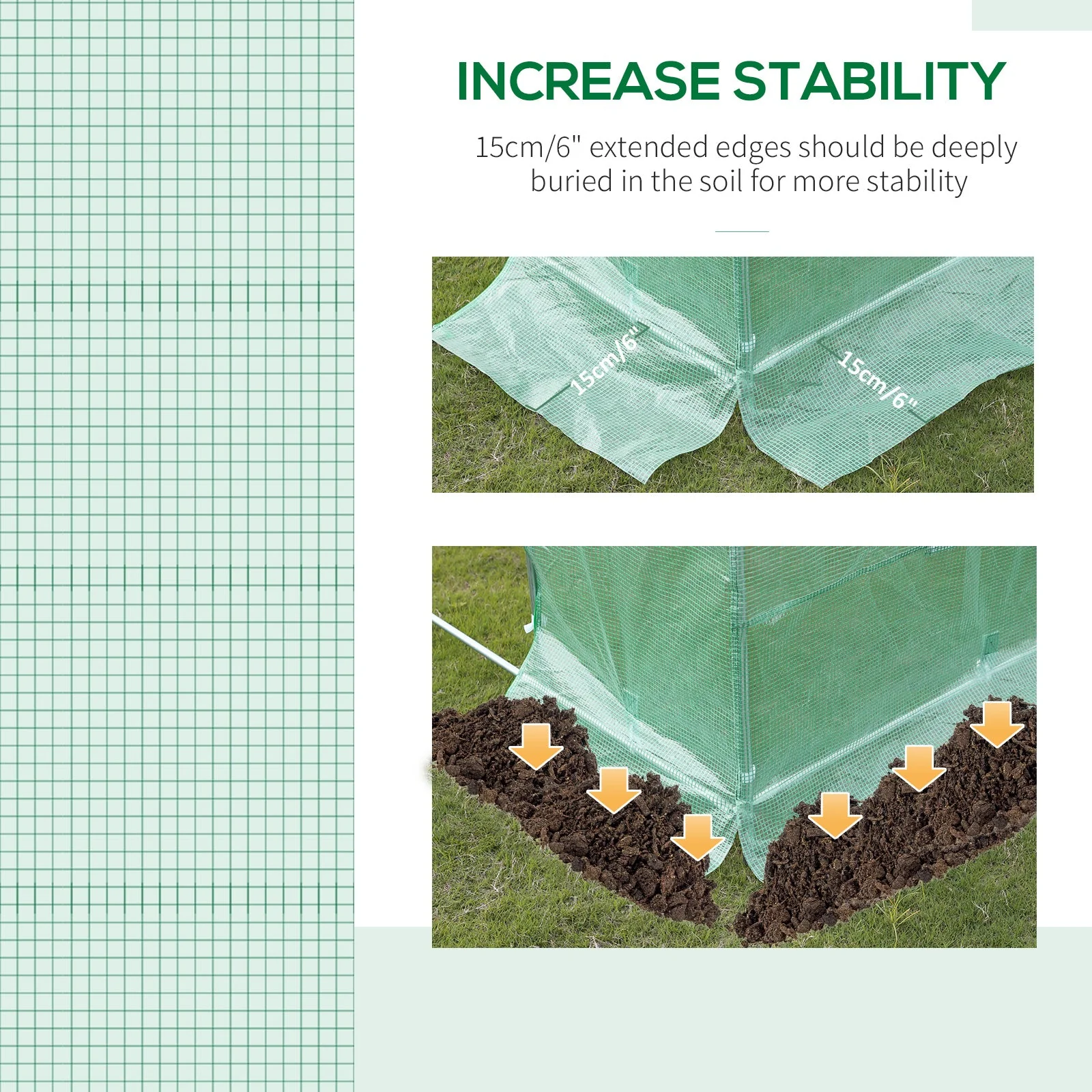 Walk In Greenhouse Cover Replacement Plant Growhouse PE Cover 4.5x3x2m Green - Image 6