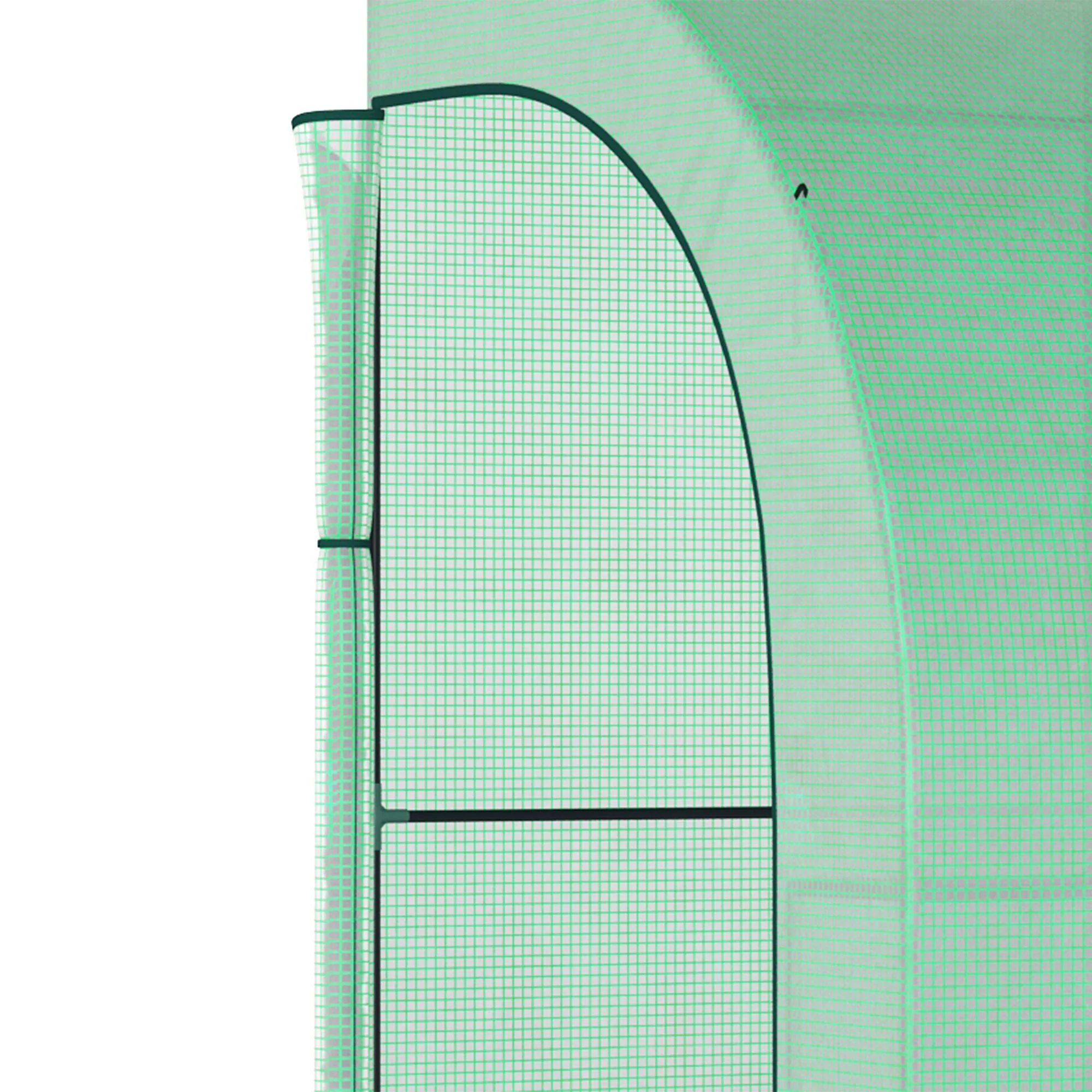 Walk-In Lean to Greenhouse with Windows and Zippered Doors - Image 8