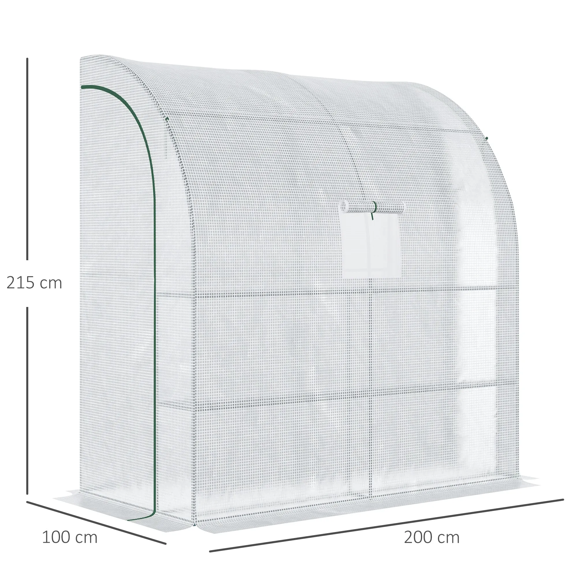 Walk-In Lean to Wall Greenhouse w/Window - Image 3