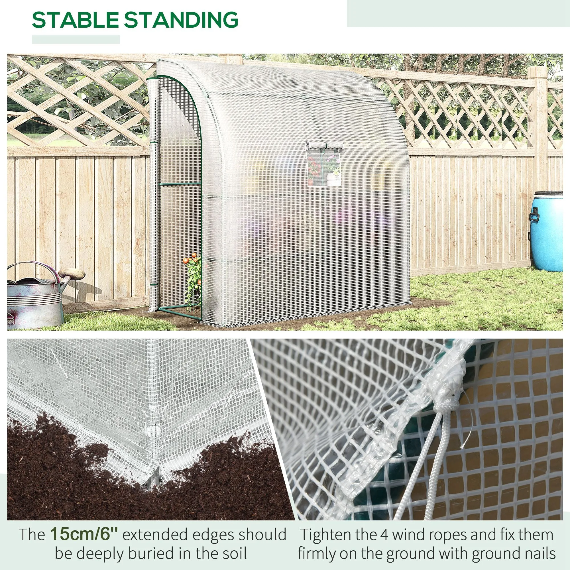 Walk-In Lean to Wall Greenhouse w/Window - Image 7