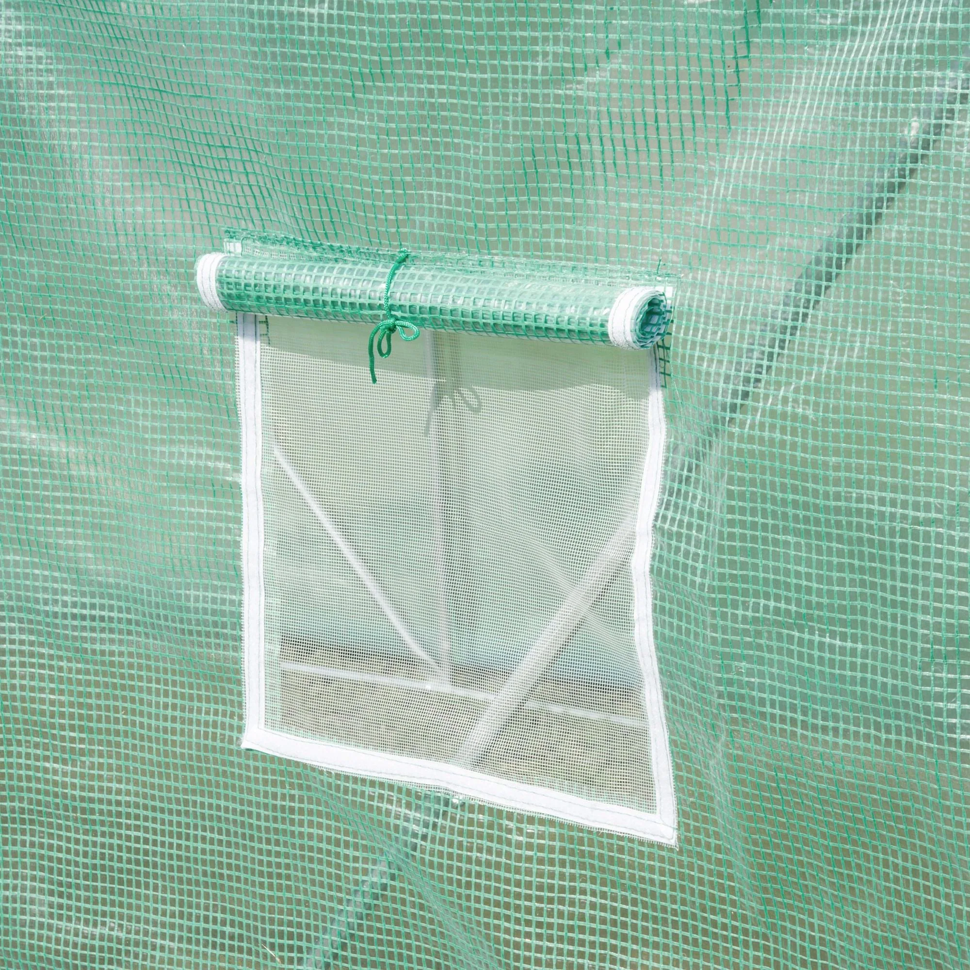 Walk in Polytunnel Garden Greenhouse Window Door Outdoor Plant Flower 6 x 3M - Image 9