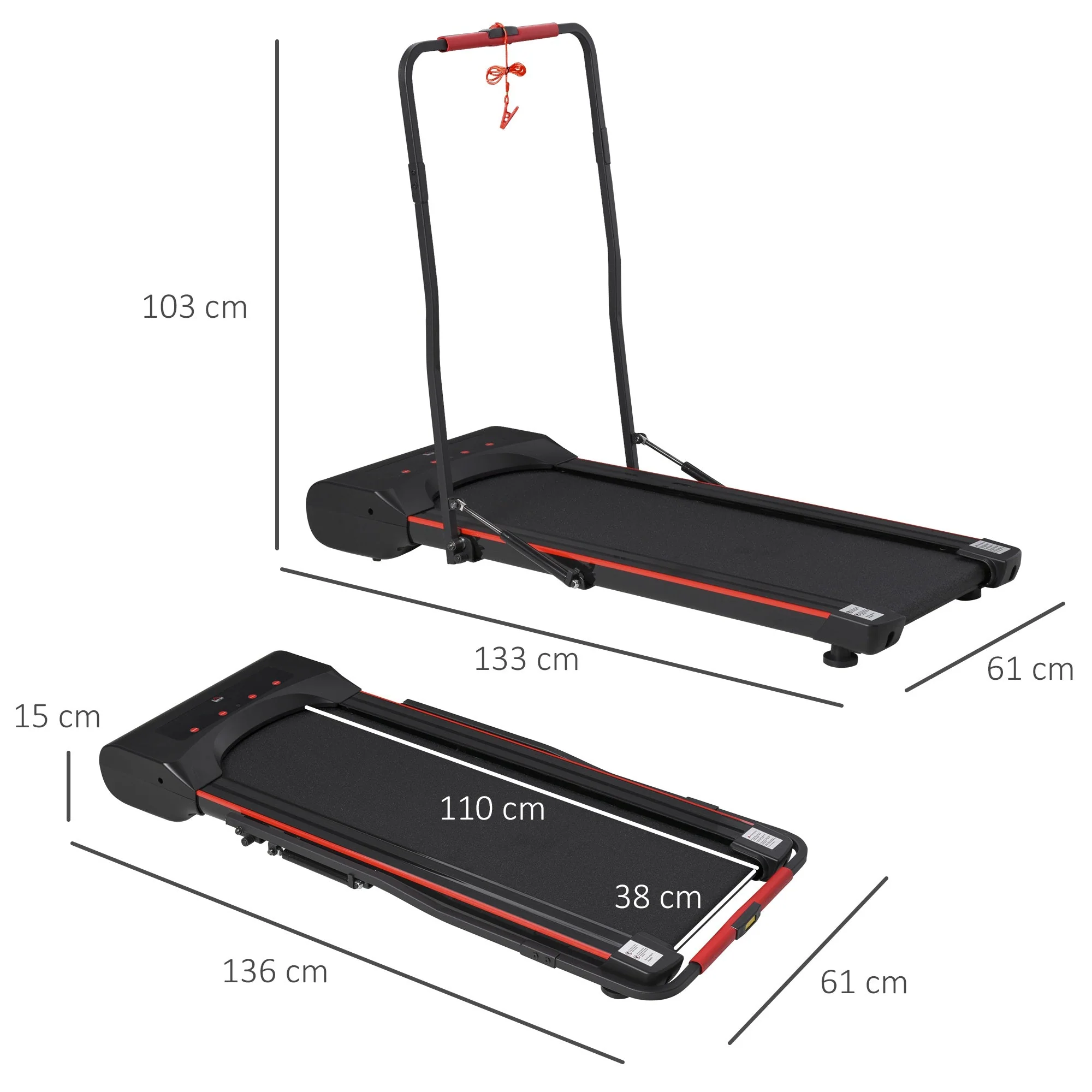 Walking Machine w/ LED Display & Remote Control Exercise Walking Jogging Fitness - Image 3