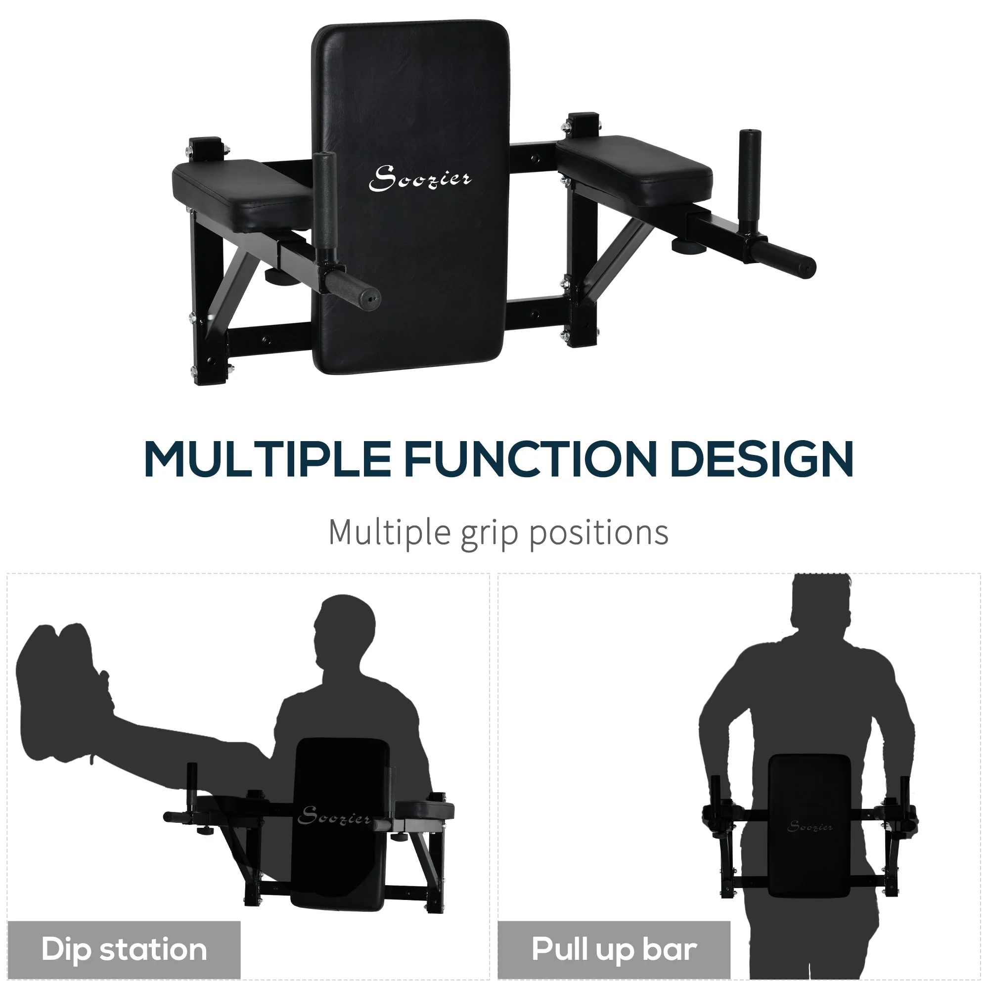 Wall Mounted Dip Station Rack-Black - Image 4