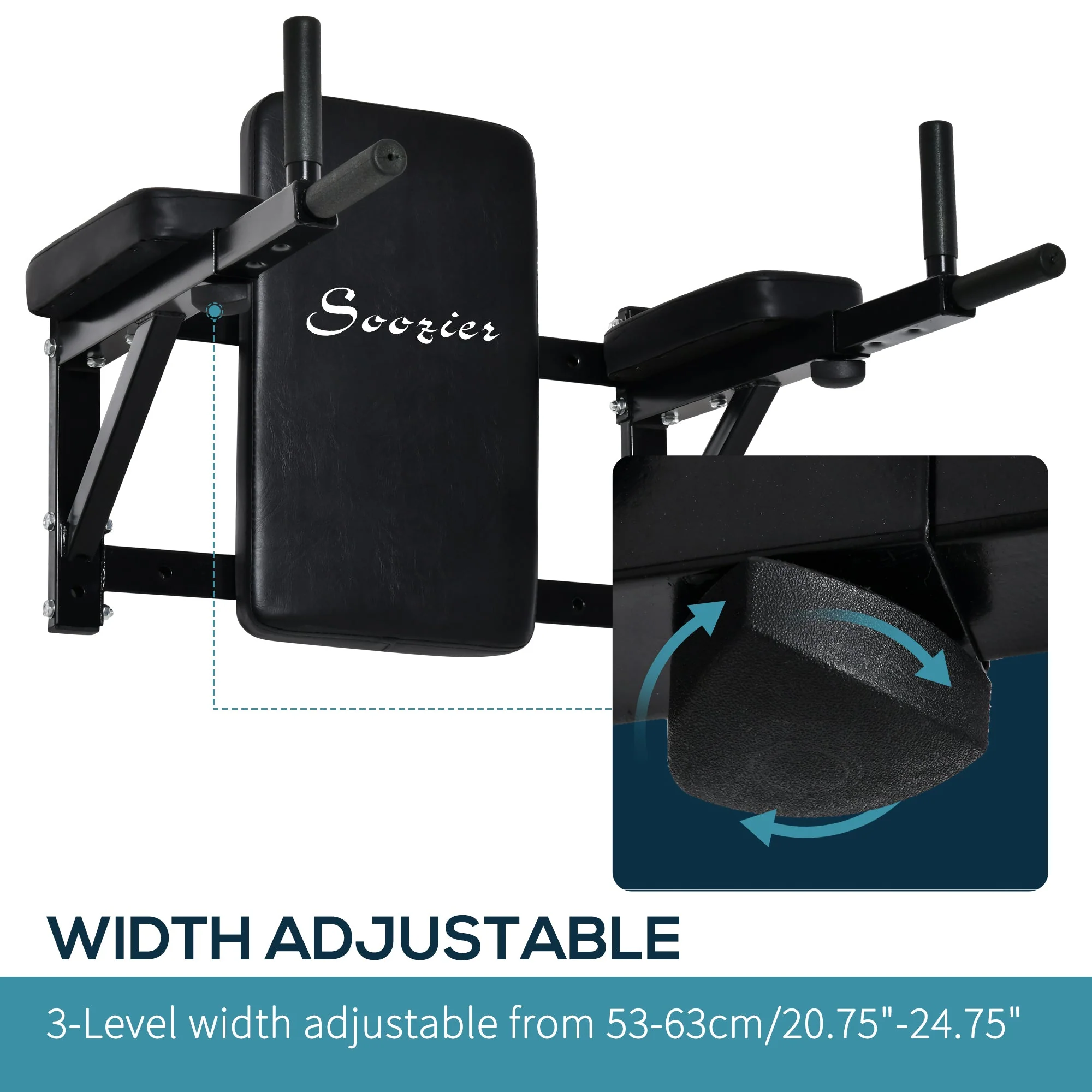 Wall Mounted Dip Station Rack-Black - Image 5
