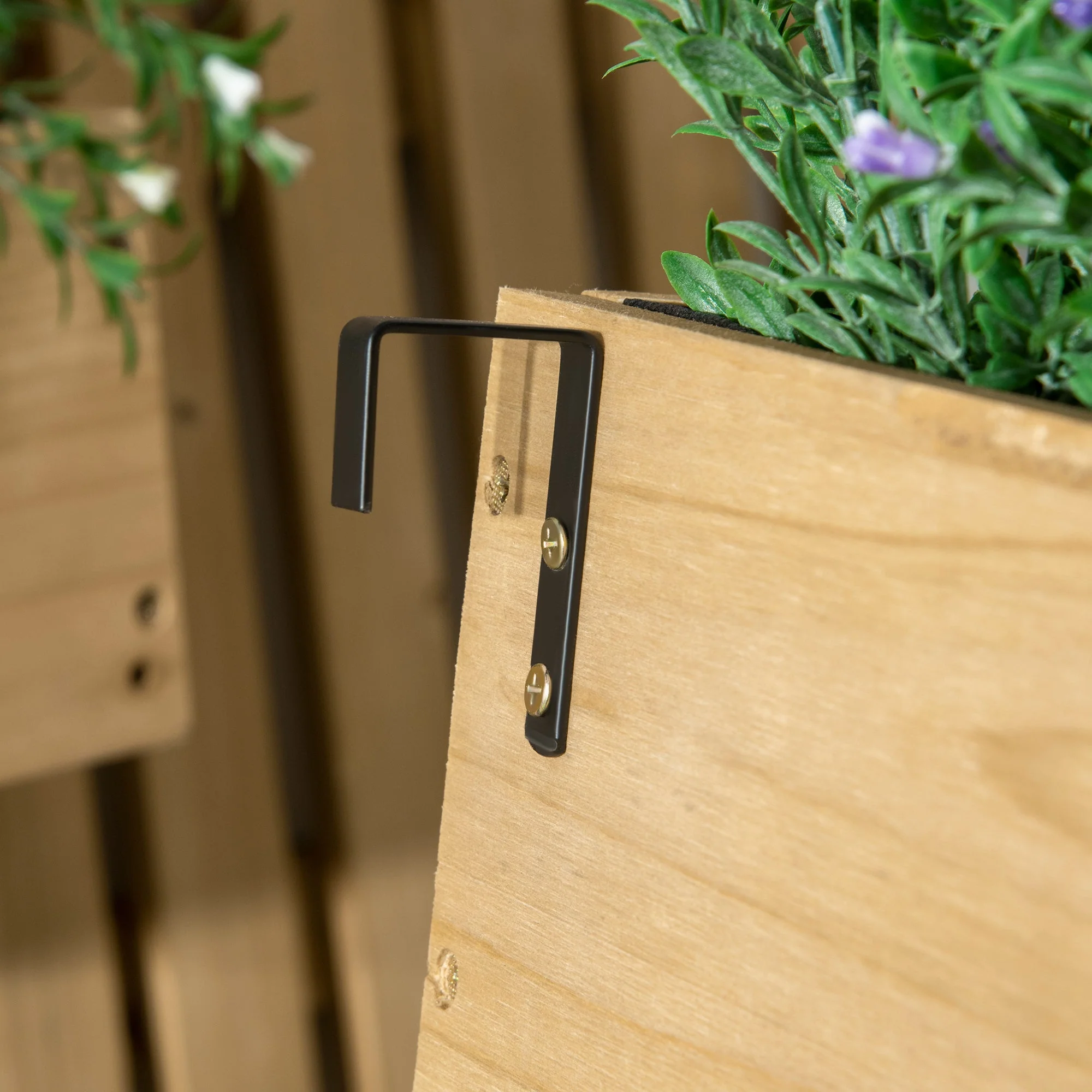 Wall-mounted Wooden Garden Planters with Trellis - Image 8