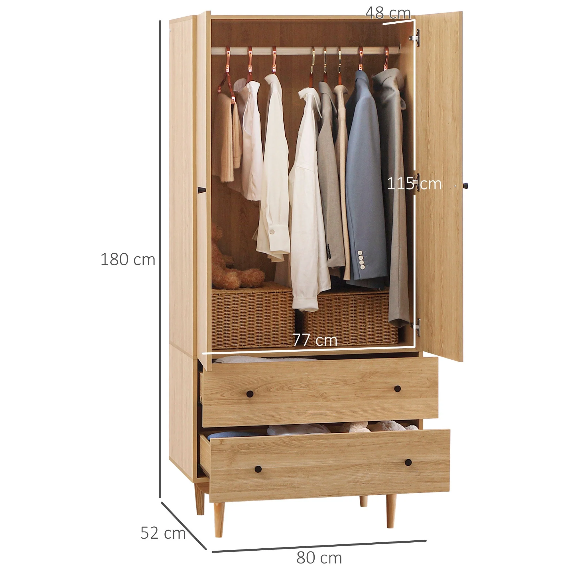 Wardrobe with 2 Doors - Image 2