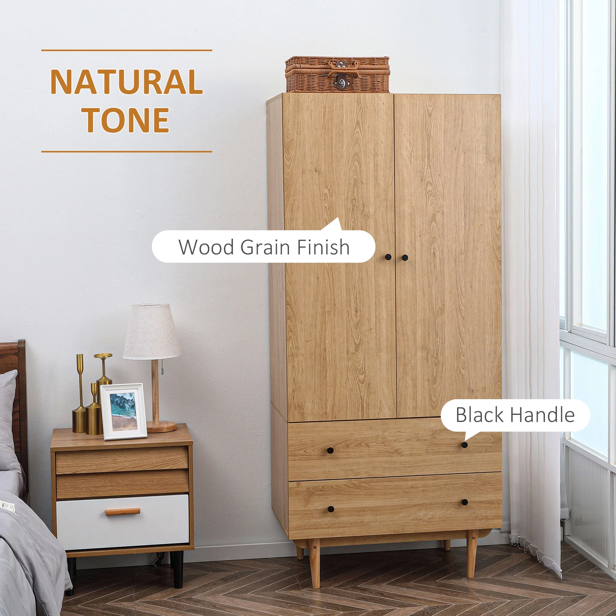 Wardrobe with 2 Doors - Image 3