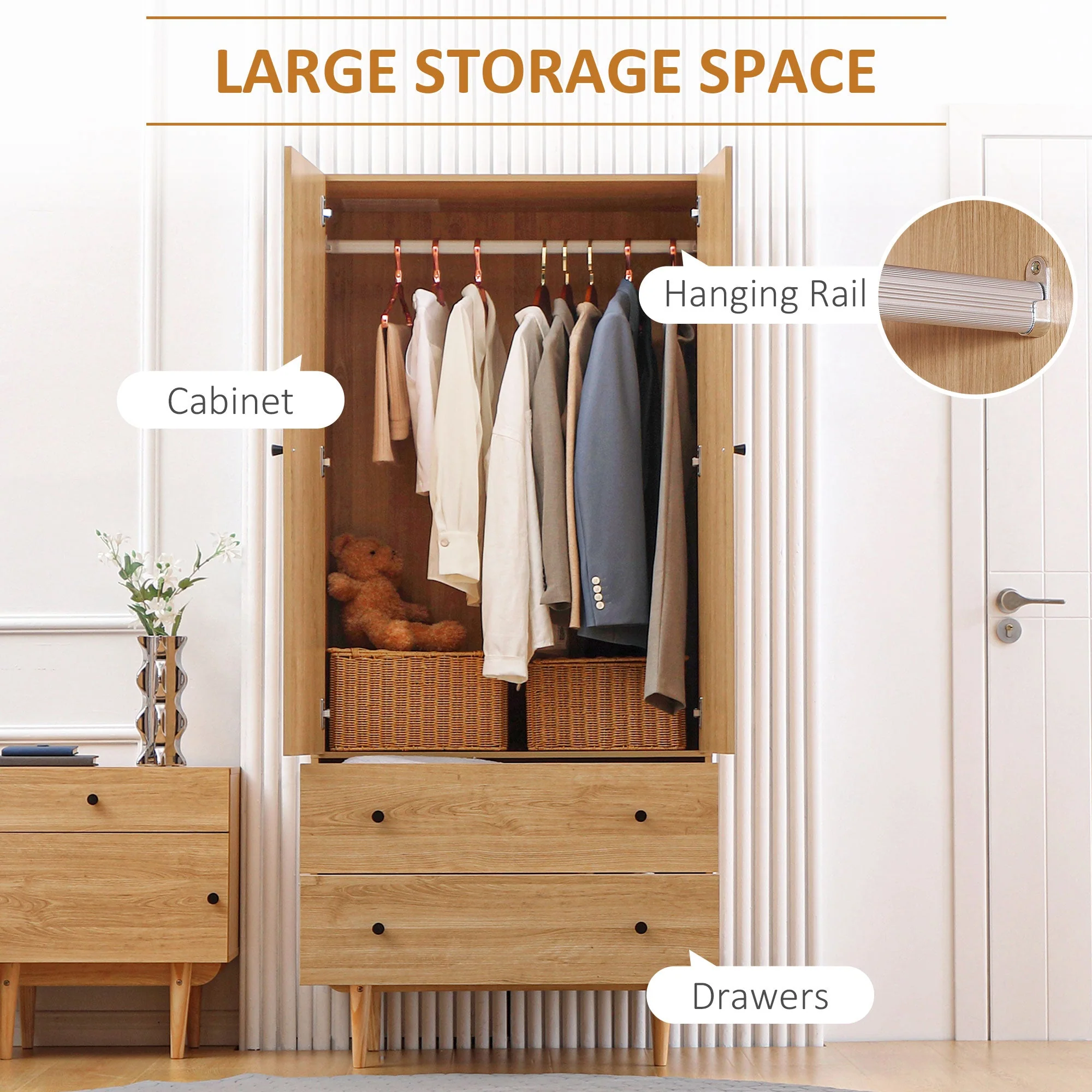 Wardrobe with 2 Doors - Image 4