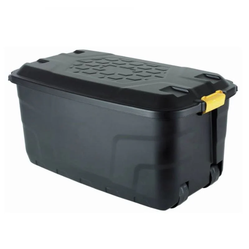 10 x Plastic Storage Box 145 Litres Extra Large - Black Heavy Duty by Strata - Image 3