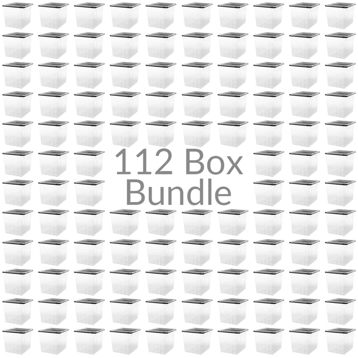 112 x Plastic Storage Boxes 110 Litres Extra Large - Clear & Black Supa Nova by Strata