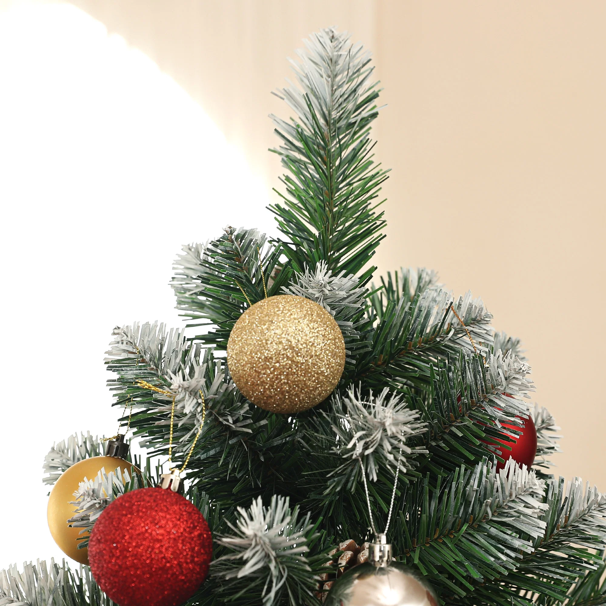 6ft Pinecone Christmas Tree Artificial - White Frosted Green  774 Tips - Image 9