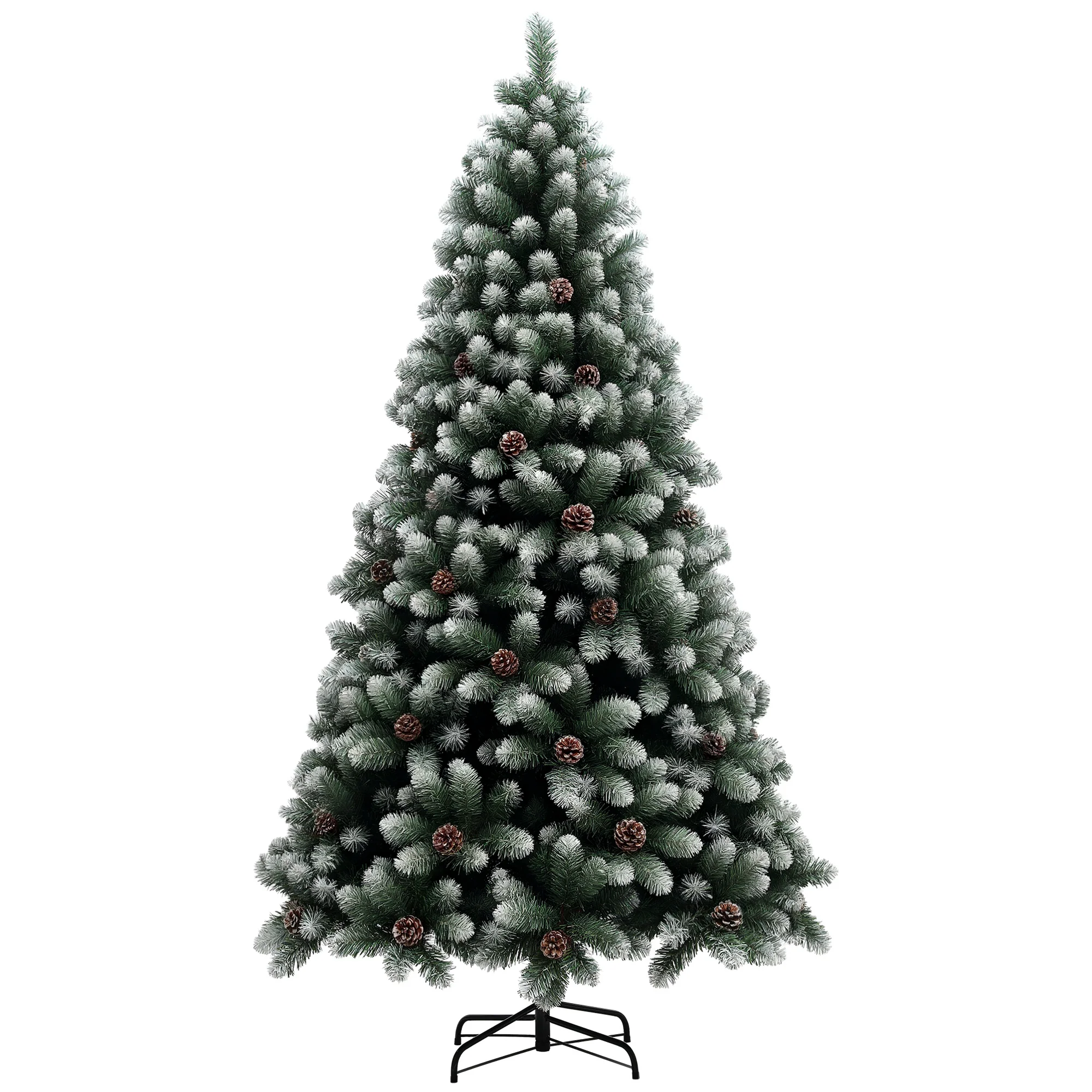 7ft Pinecone Christmas Tree Artificial - White Frosted Green  1152 Tips - Image 10