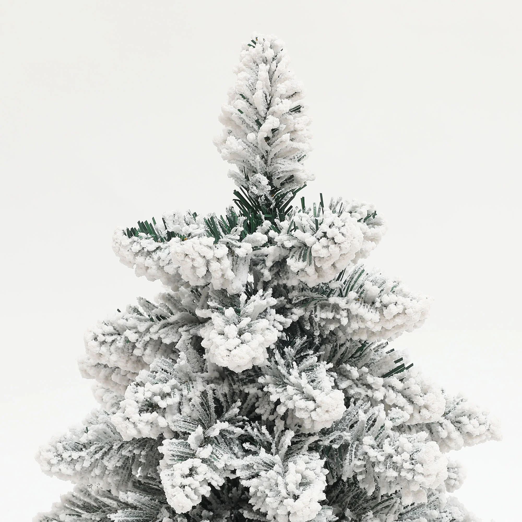 2x 1ft Burlap Base Christmas Tree Artificial - White Frosted Green Ornament Warm White 50 Tips - Image 9