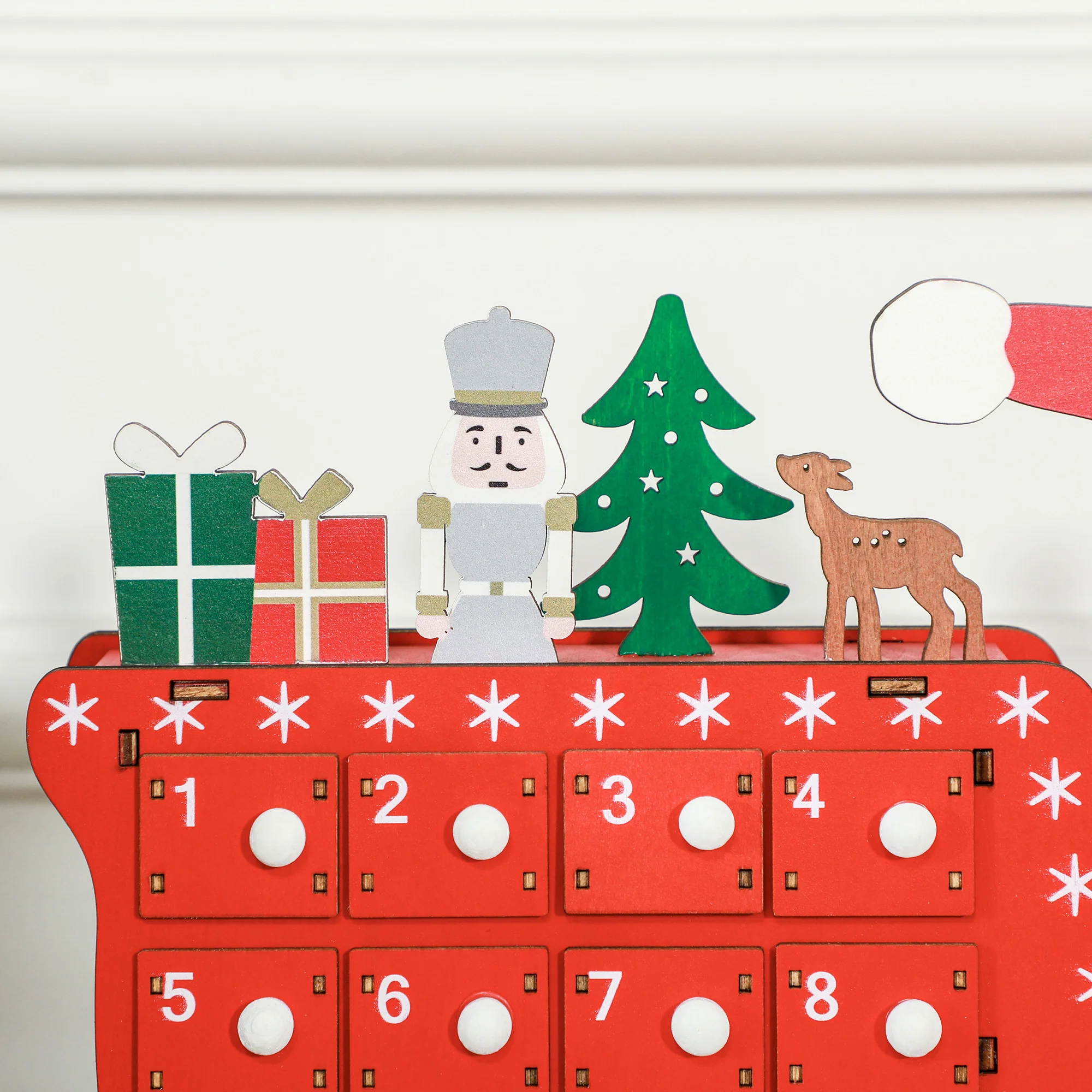 Christmas Sleigh Advent Calendar Red - 36cm - Image 8