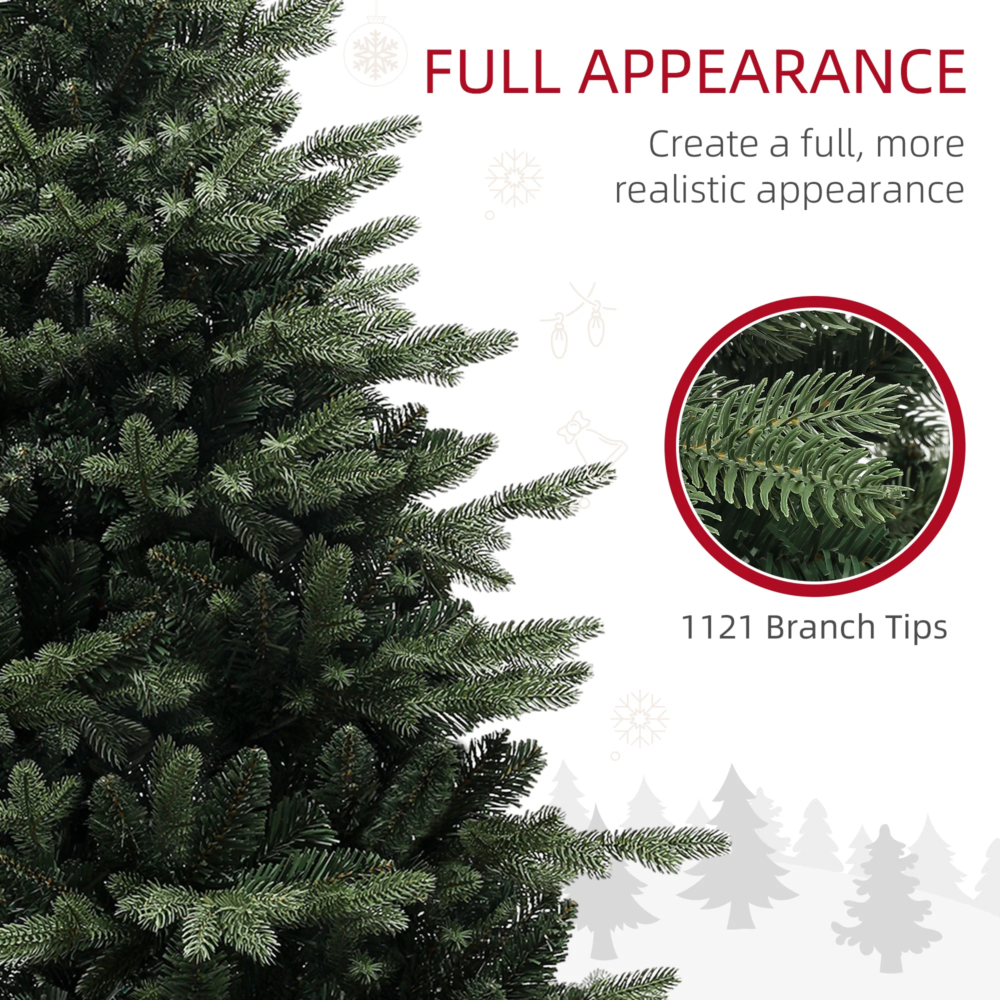 5ft Christmas Tree Artificial - Dark Green 1121 Tips - Image 6