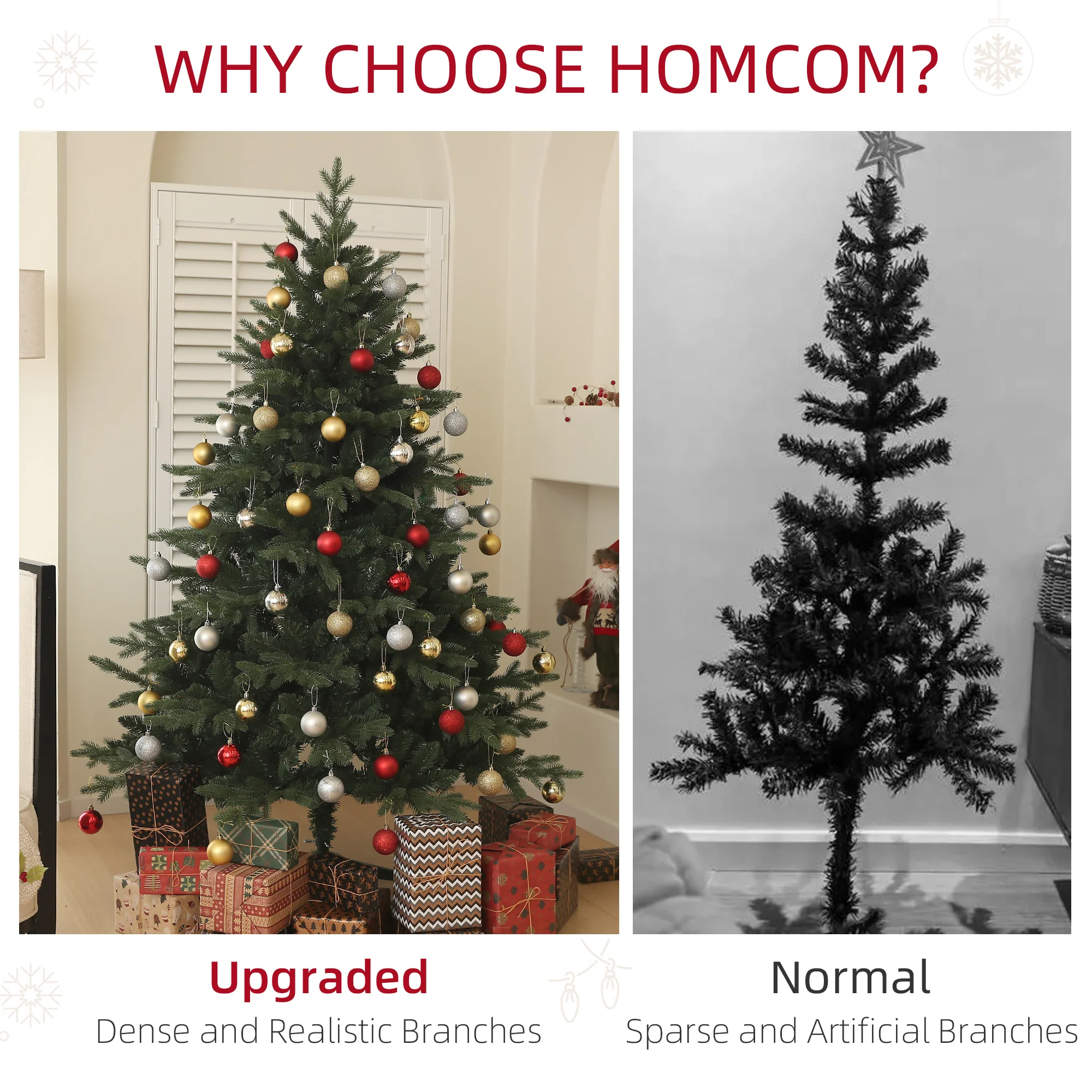 6ft Christmas Tree Artificial - Dark Green  1696 Tips - Image 5