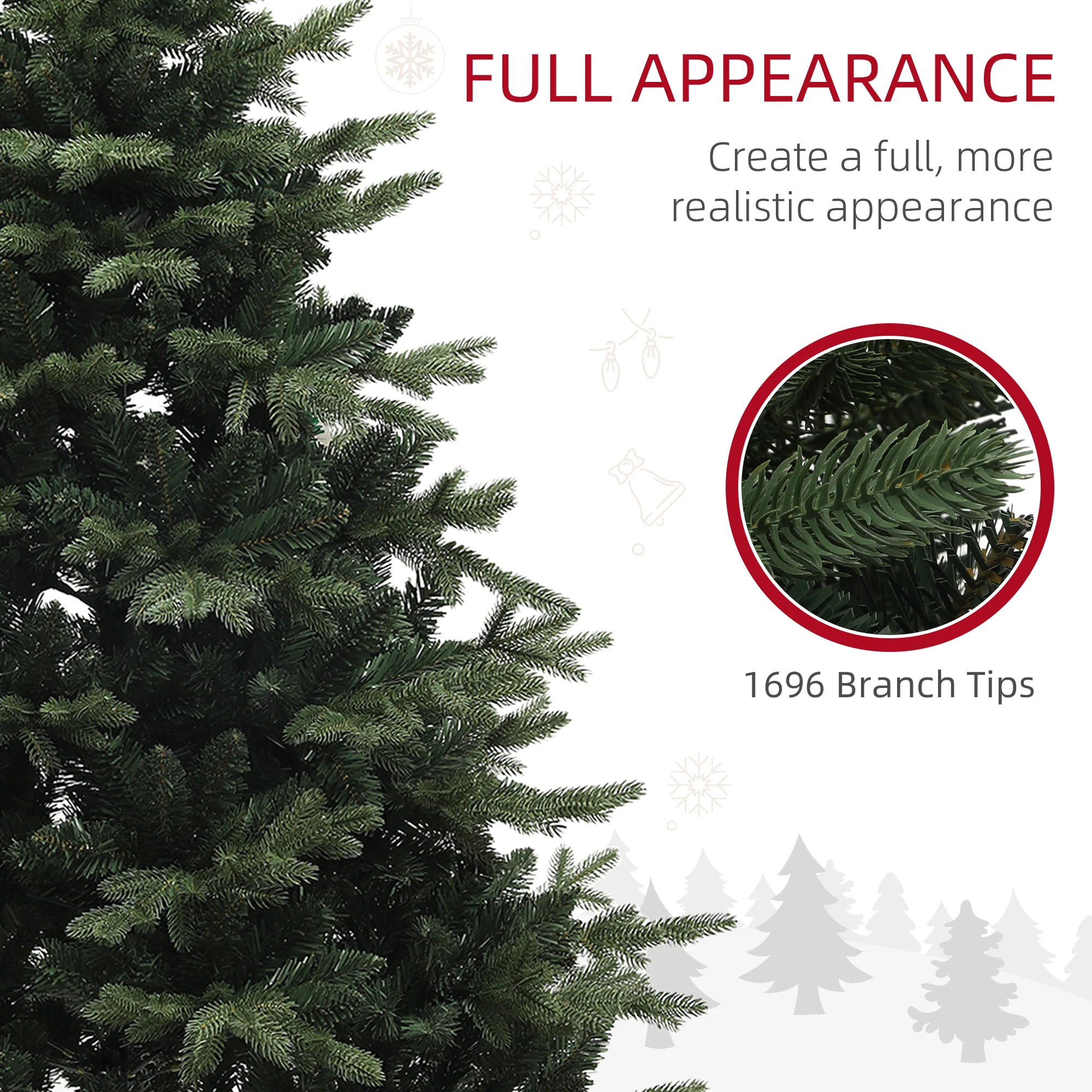 6ft Christmas Tree Artificial - Dark Green  1696 Tips - Image 6