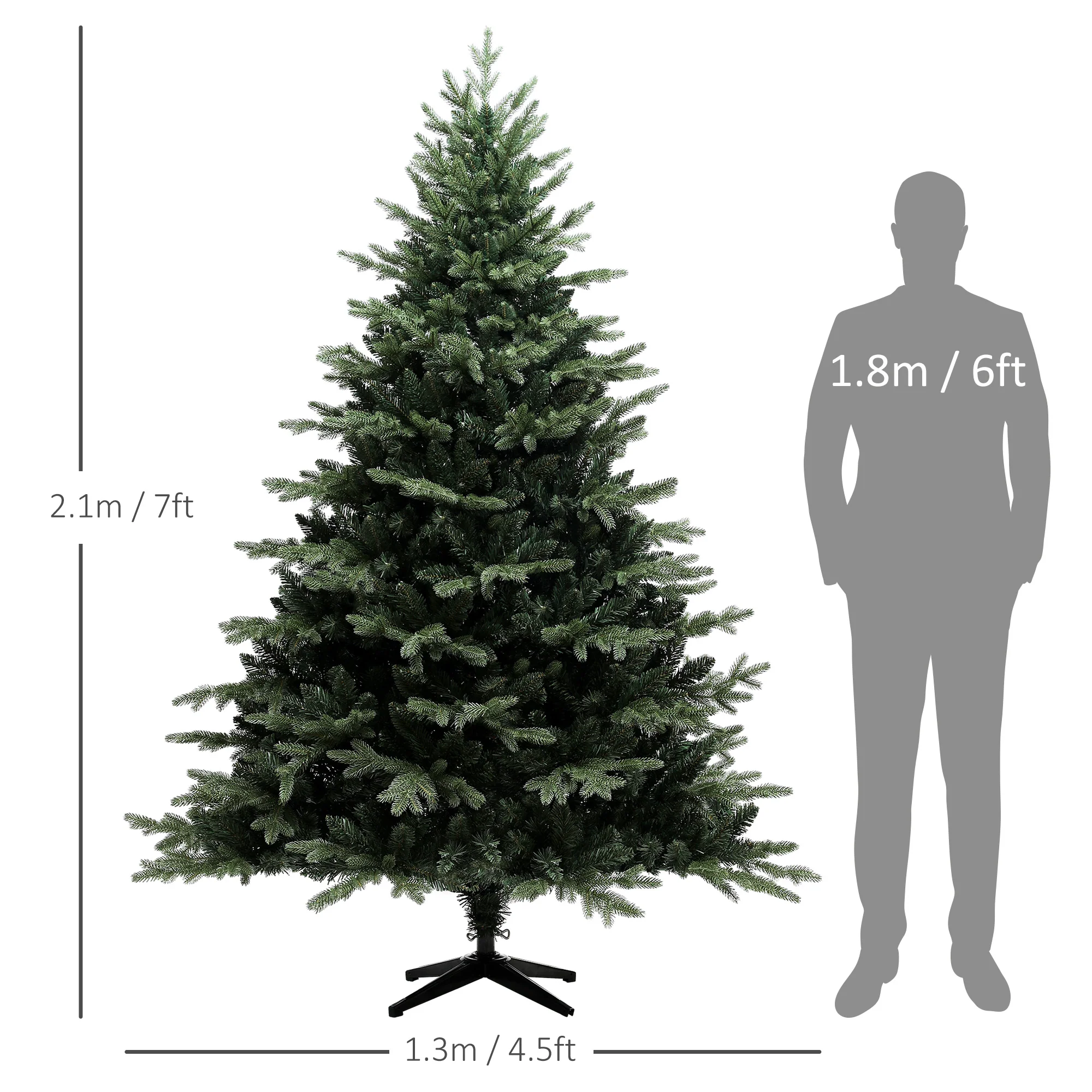 7ft Christmas Tree Artificial - Dark Green  3116 Tips - Image 3