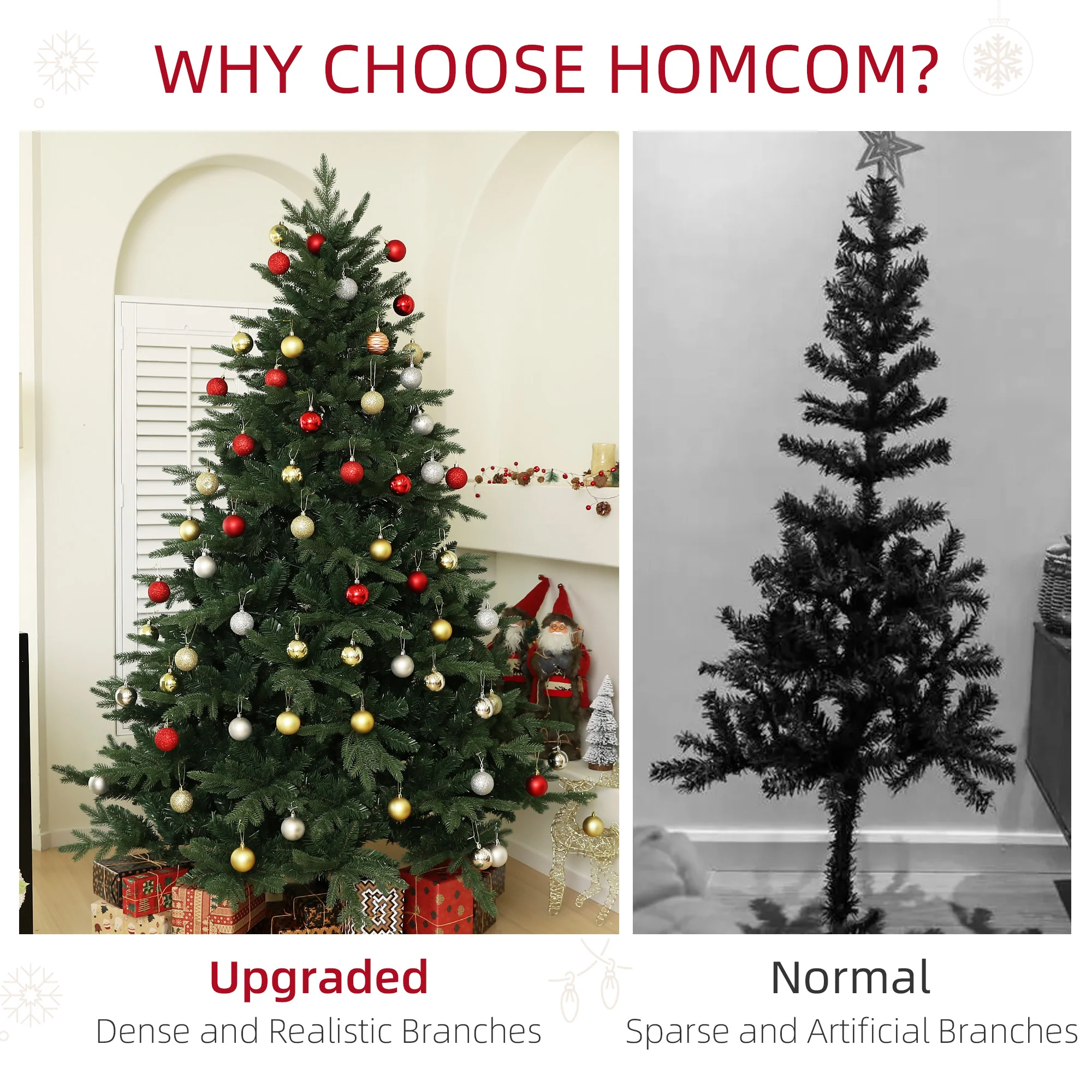 7ft Christmas Tree Artificial - Dark Green  3116 Tips - Image 5
