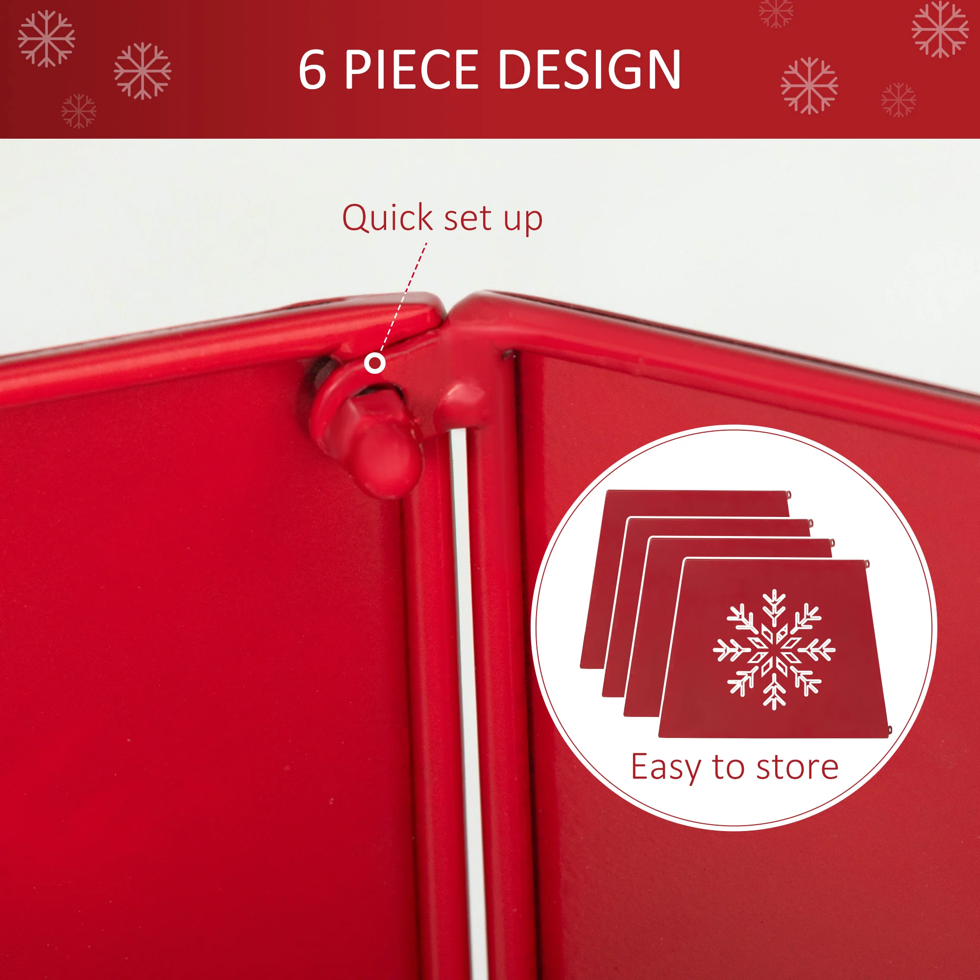 Christmas Tree Skirt Metal Red   Tips - Image 6