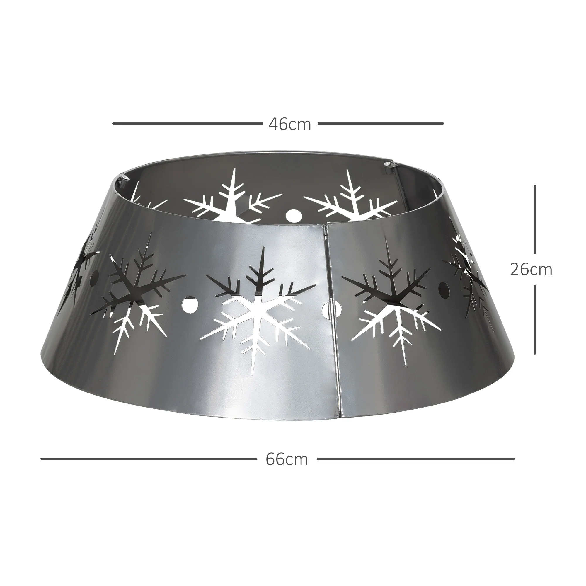 66cm Christmas Tree Skirt Metal Silver   Tips - Image 3