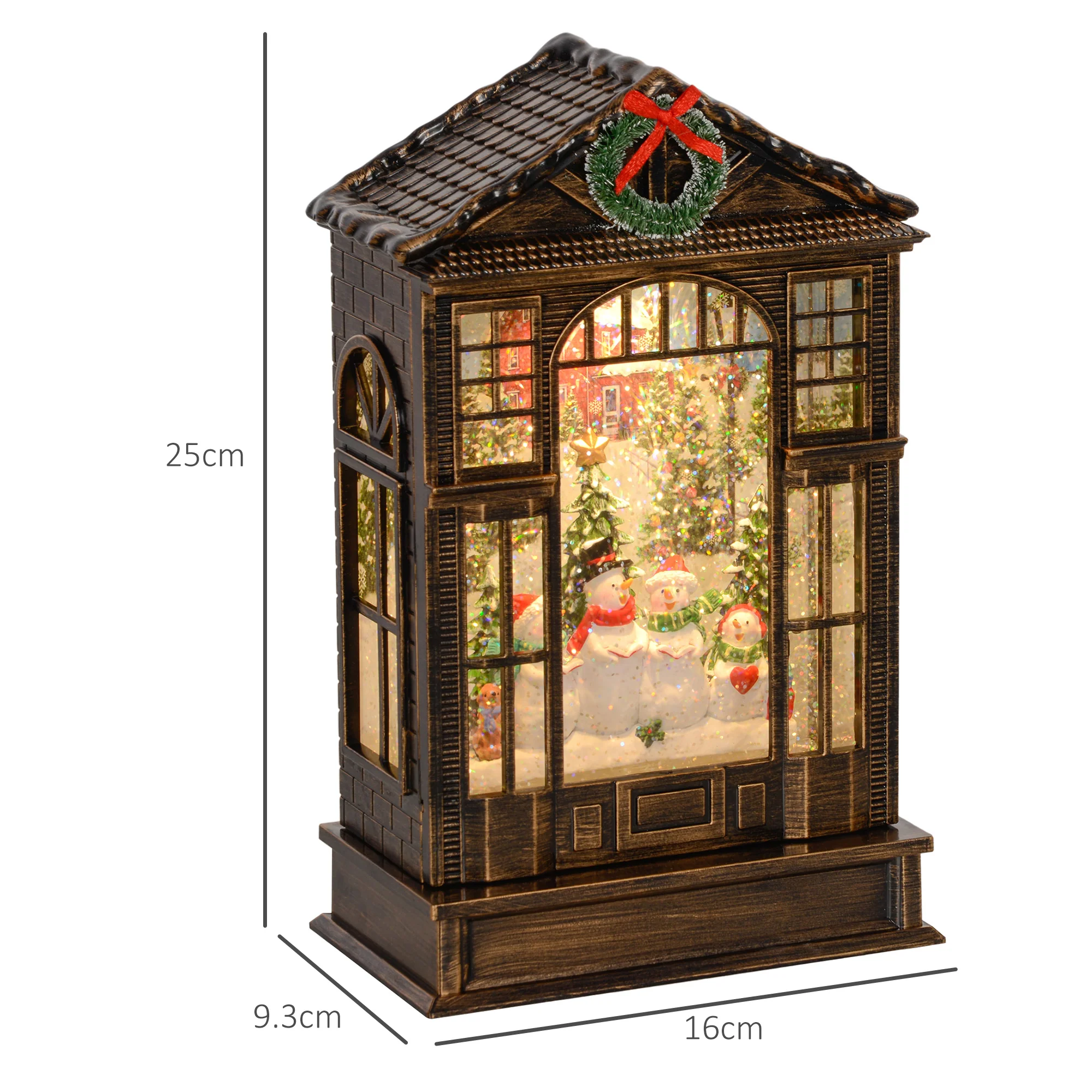 Christmas Ornament Snow Globe Warm White Indoor LED - 25cm - Image 3
