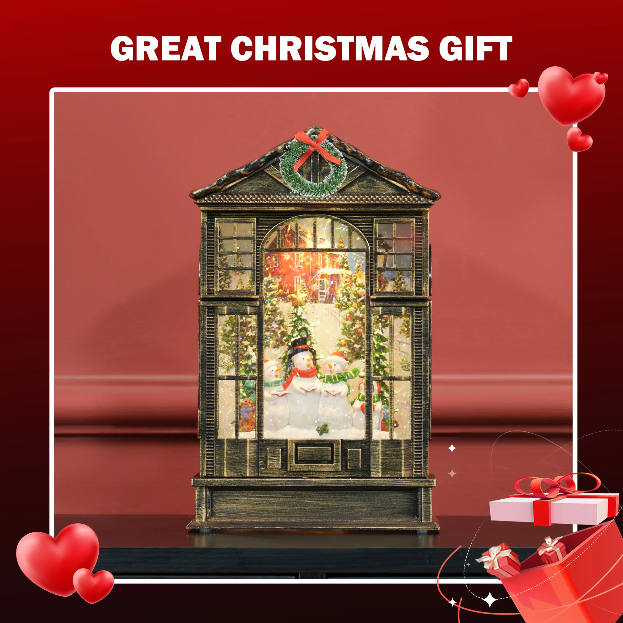 Christmas Ornament Snow Globe Warm White Indoor LED - 25cm - Image 5