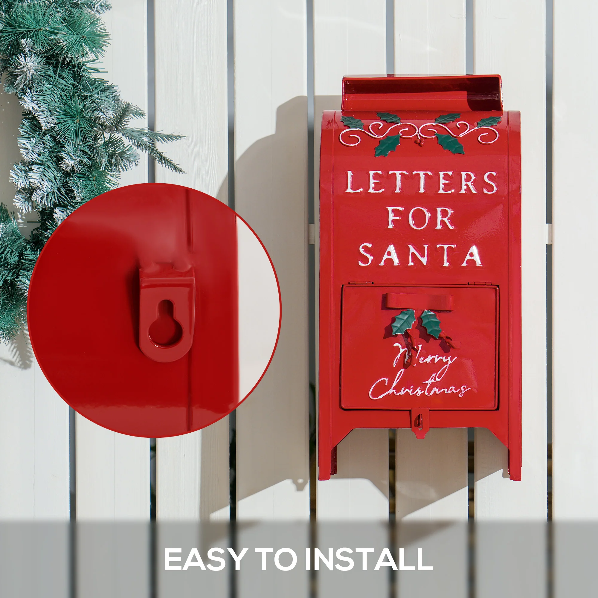Postbox Christmas Decoration Red - 47cm - Image 5