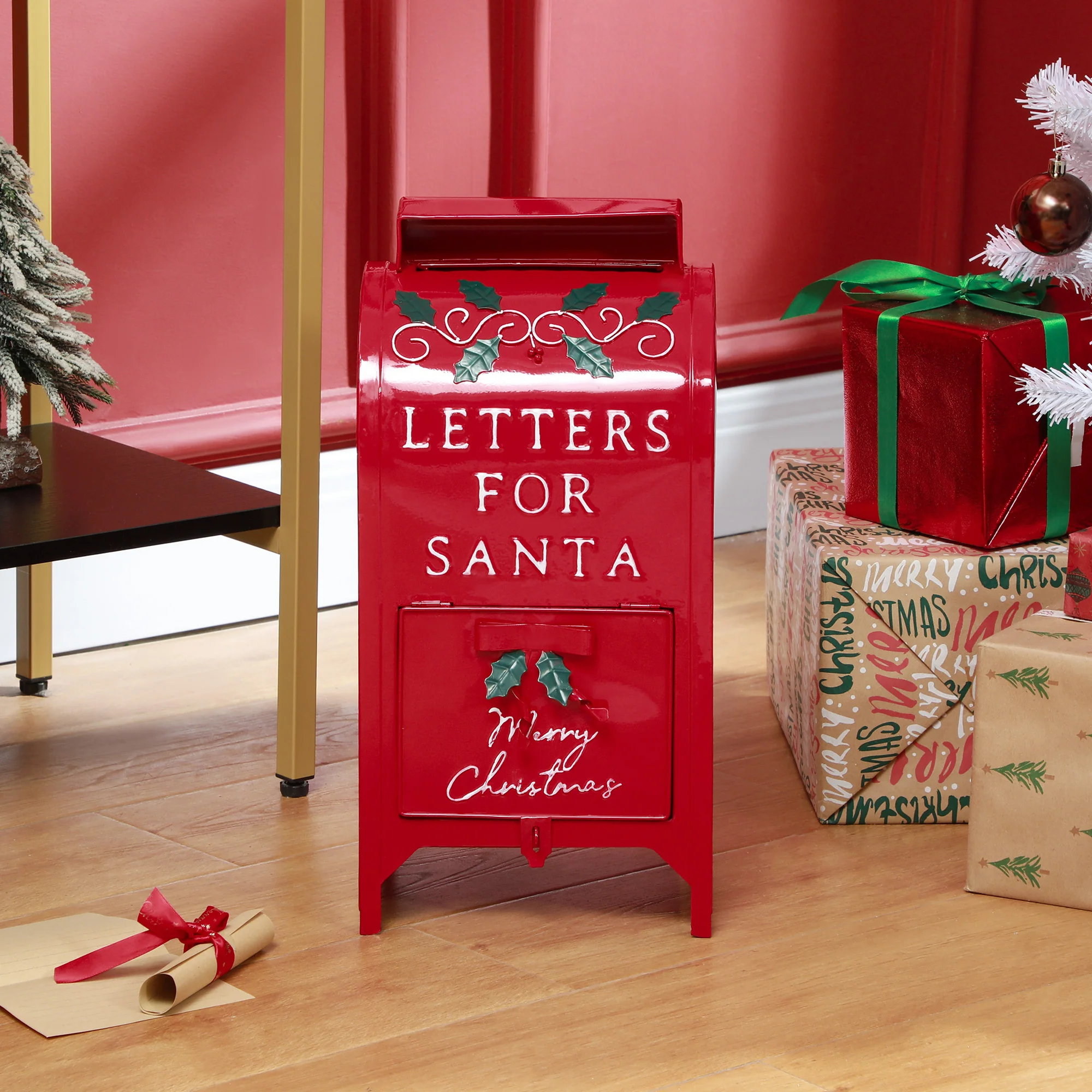 Postbox Christmas Decoration Red - 47cm - Image 7