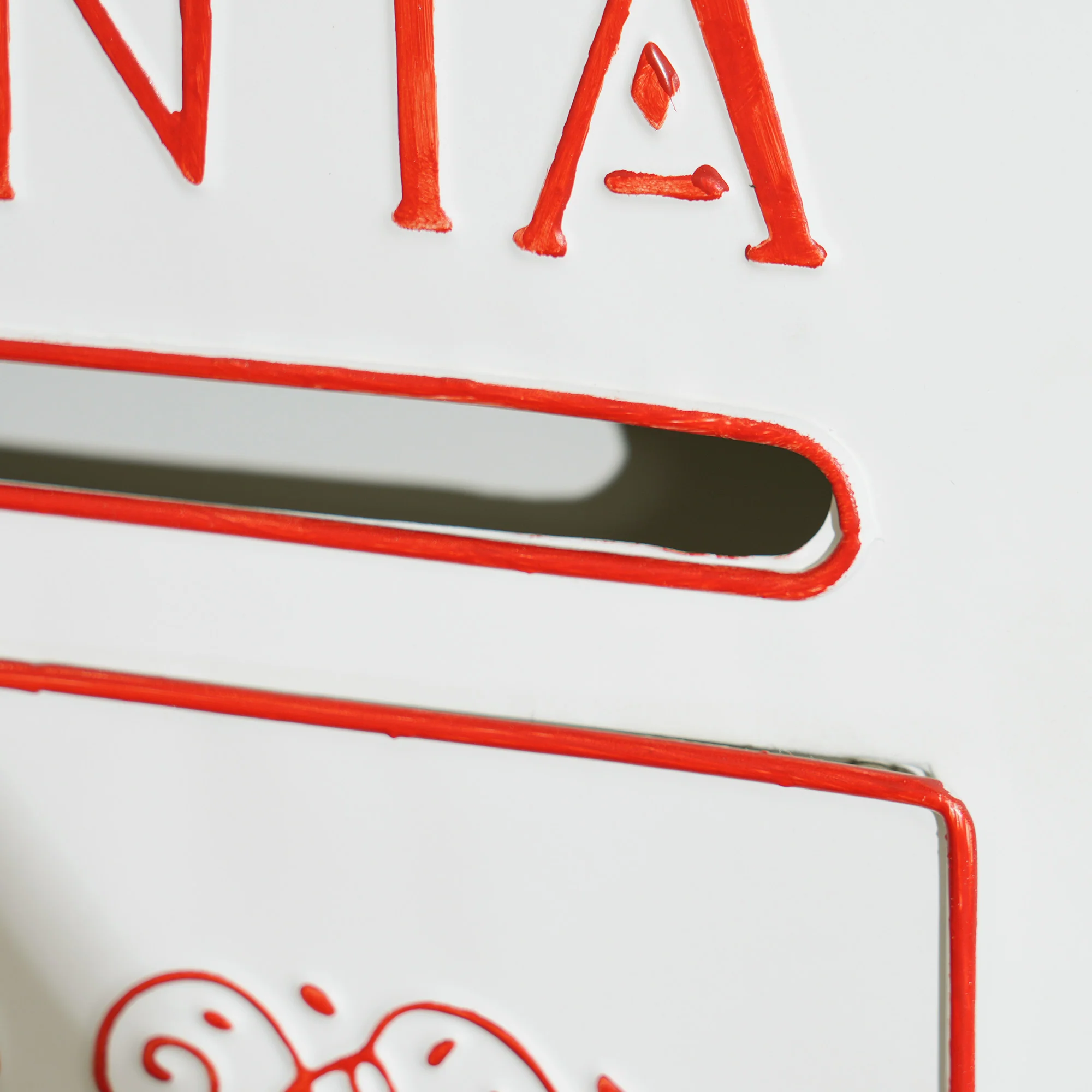 Postbox Christmas Decoration White & Red - 30.5cm - Image 8
