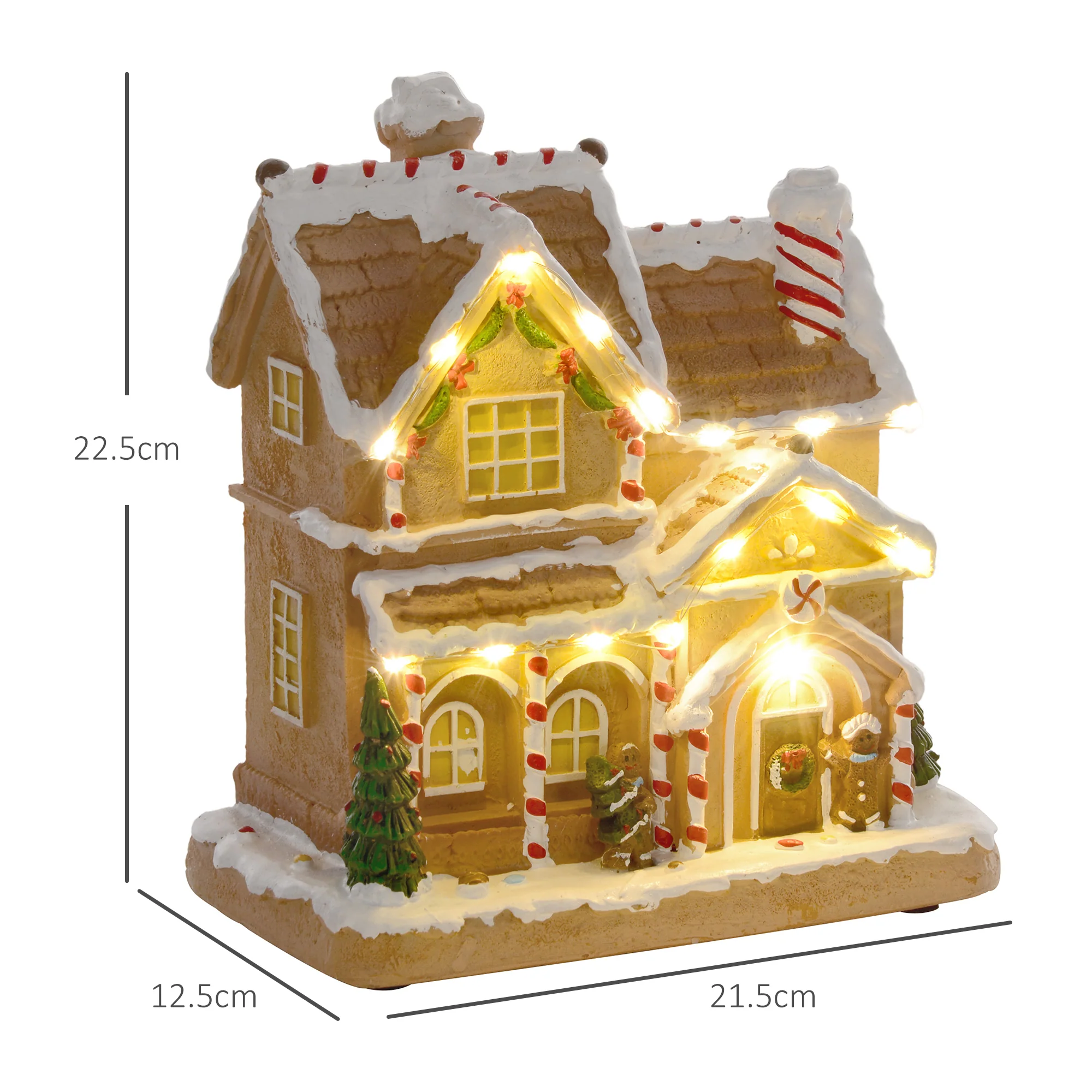 Gingerbread House Miniature Christmas Scene - 22.5cm - Image 3