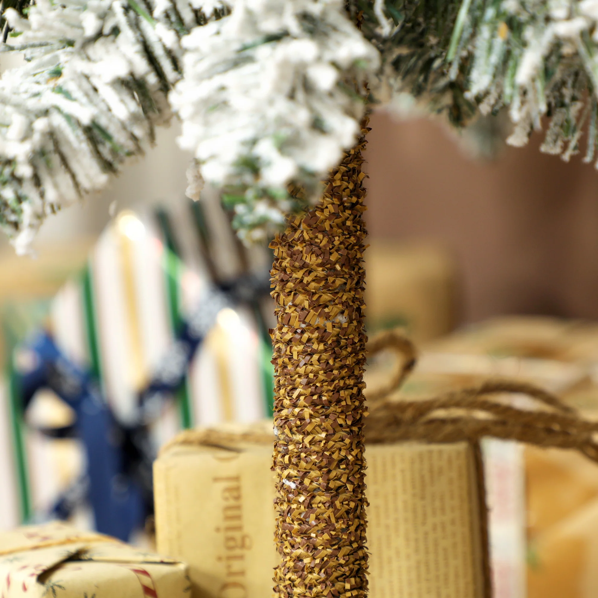 3x Slim Pencil Christmas Tree Artificial - White Frosted Green   Tips - Image 9